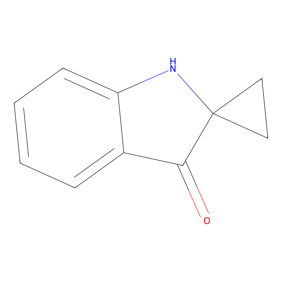 Spiro(cyclopropane-1,2'(2H)-indol)-3'(1'H)-one molecular structure, CAS 64053-78-7