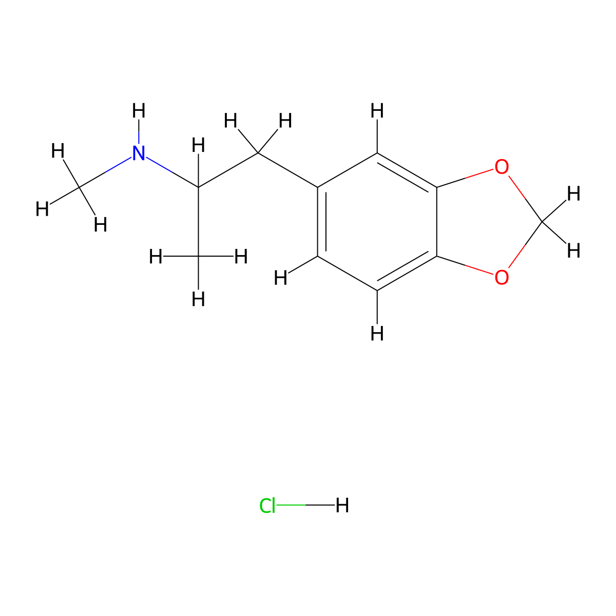 N-Methyl-3,4-methylenedioxyamphetamine Hydrochloride molecular structure, CAS 64057-70-1