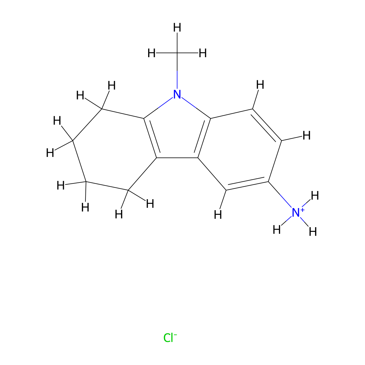 9-Methyl-2,3,4,9-tetrahydro-1H-carbazol-6-amine--hydrogen chloride (1/1) molecular structure, CAS 64057-88-1