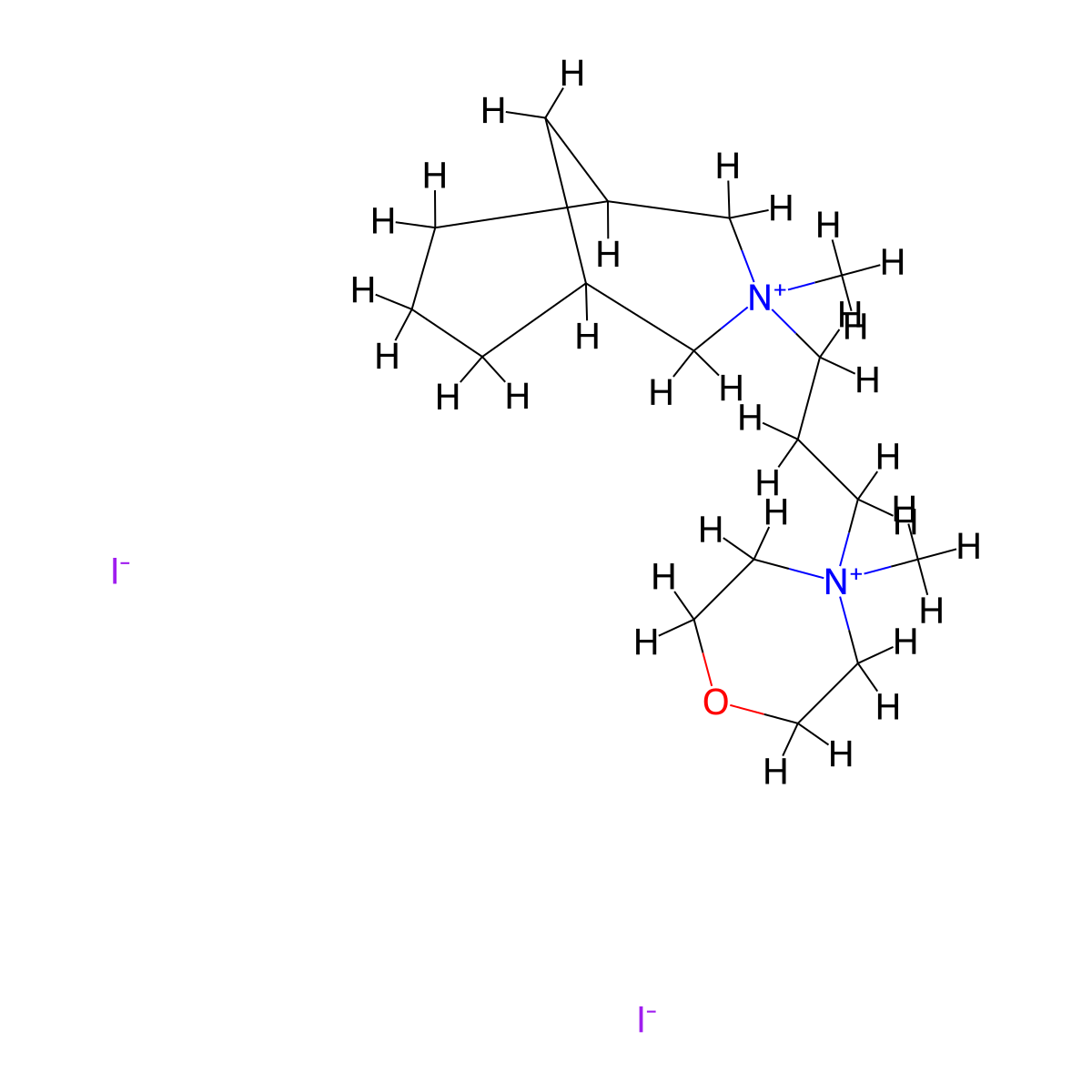 3-Azoniabicyclo(3.3.1)nonane, 3-methyl-3-(3-(4-methylmorpholino)propyl)-, diiodide molecular structure, CAS 64058-08-8