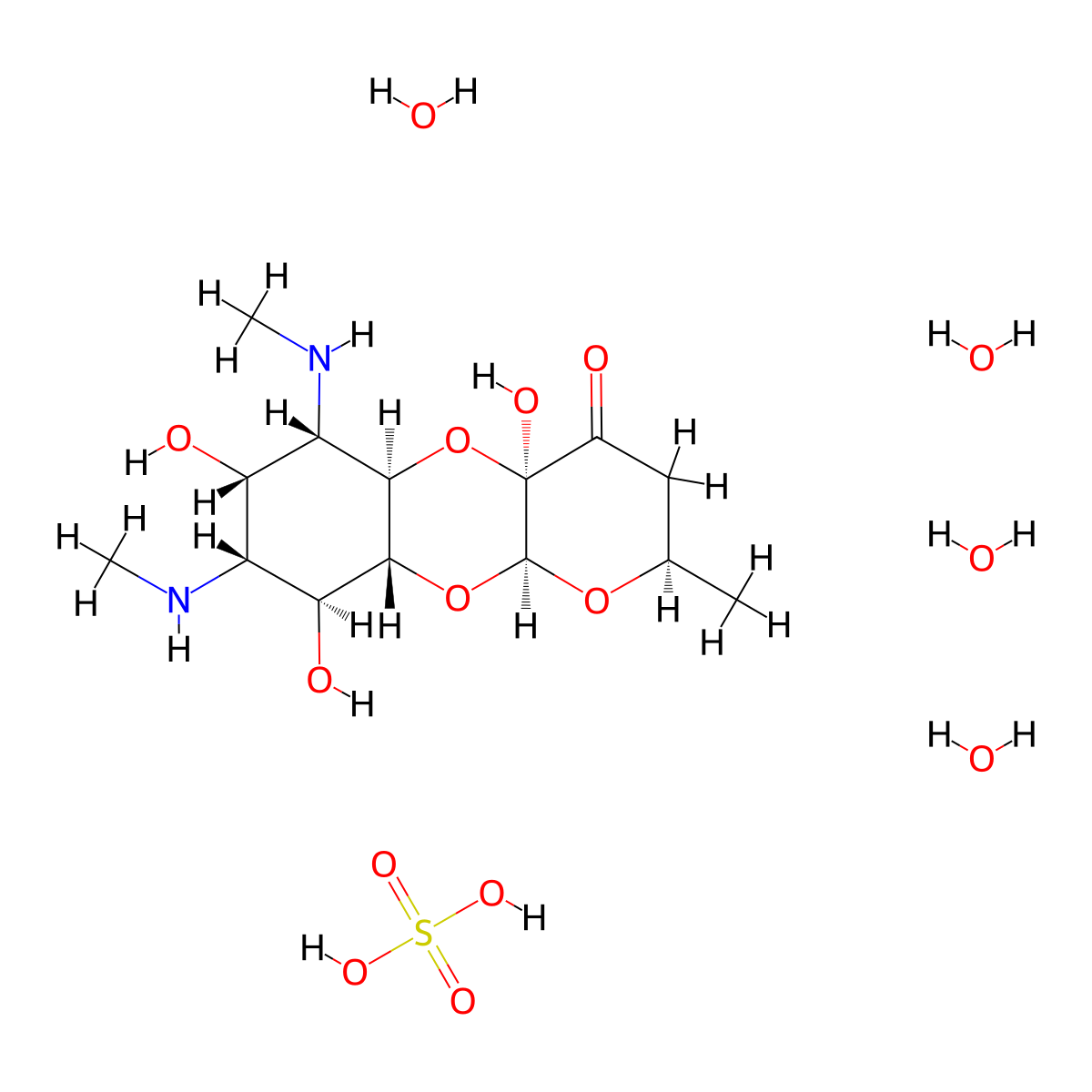 Spectinomycin Sulfate Tetrahydrate molecular structure, CAS 64058-48-6