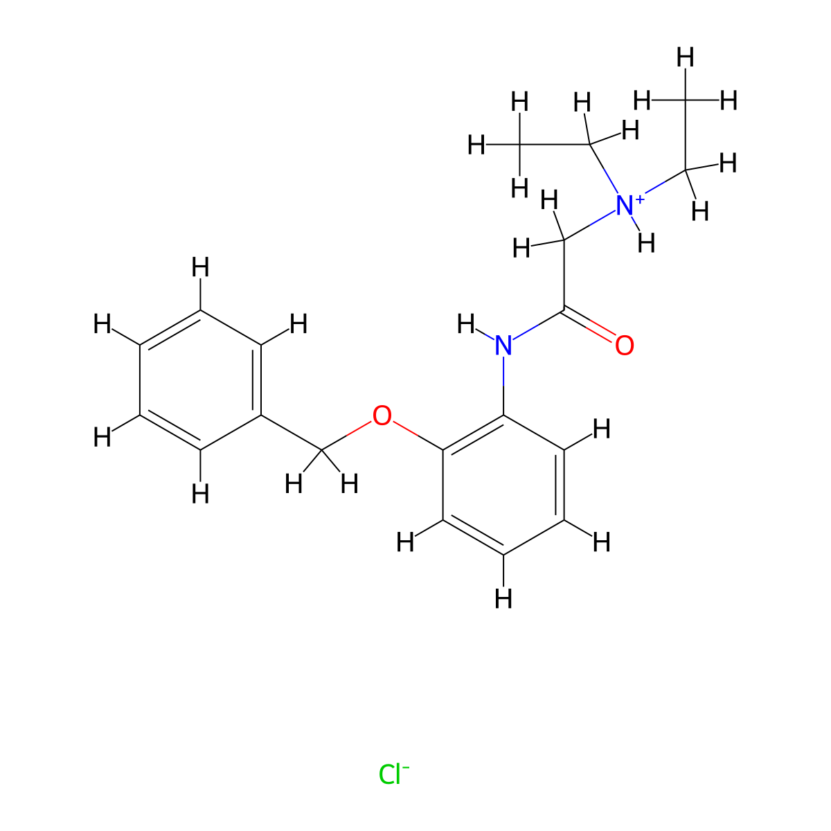 Acetanilide, 2'-benzyloxy-2-diethylamino-, hydrochloride molecular structure, CAS 64058-73-7