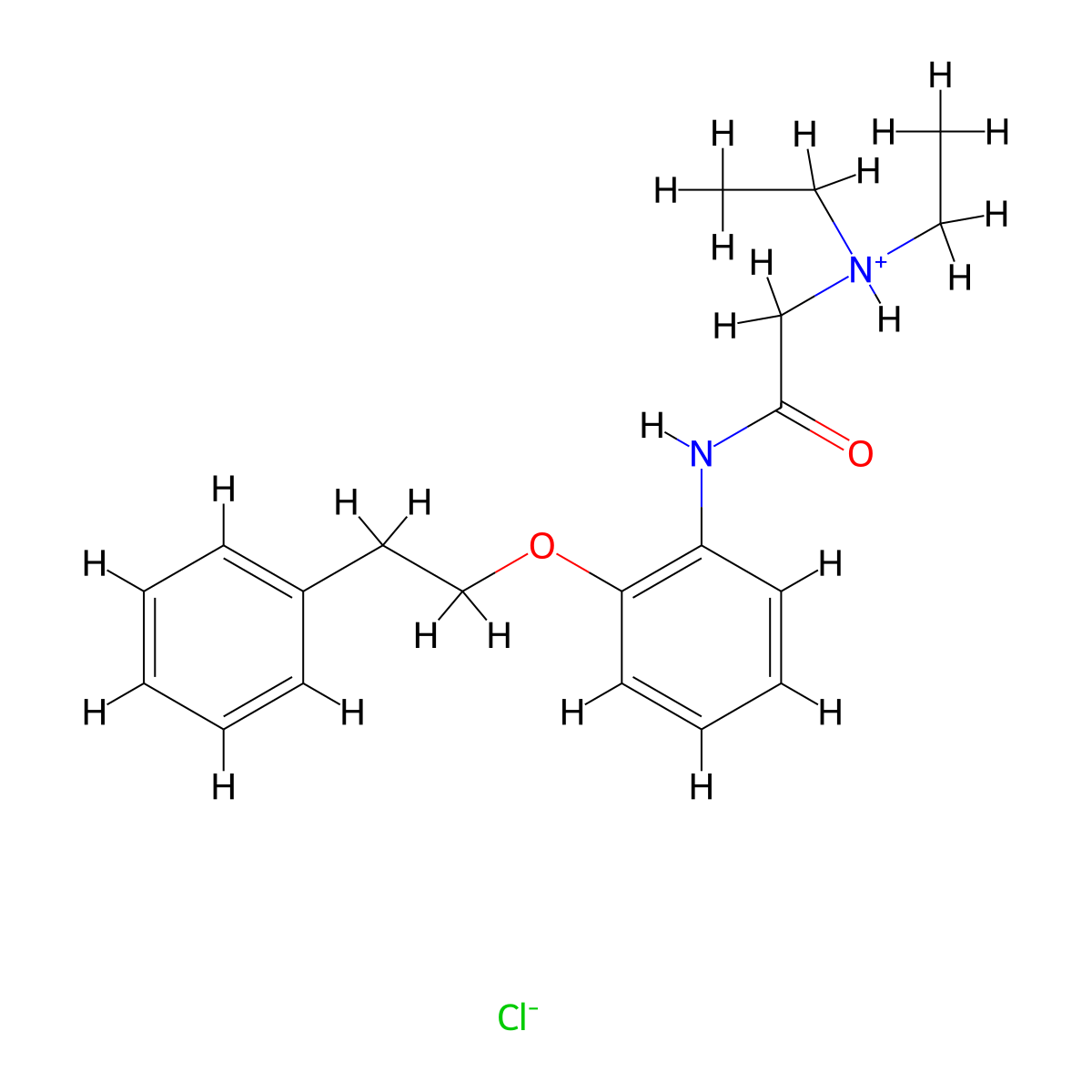 Acetanilide, 2-(diethylamino)-2'-phenethyloxy-, hydrochloride molecular structure, CAS 64058-76-0