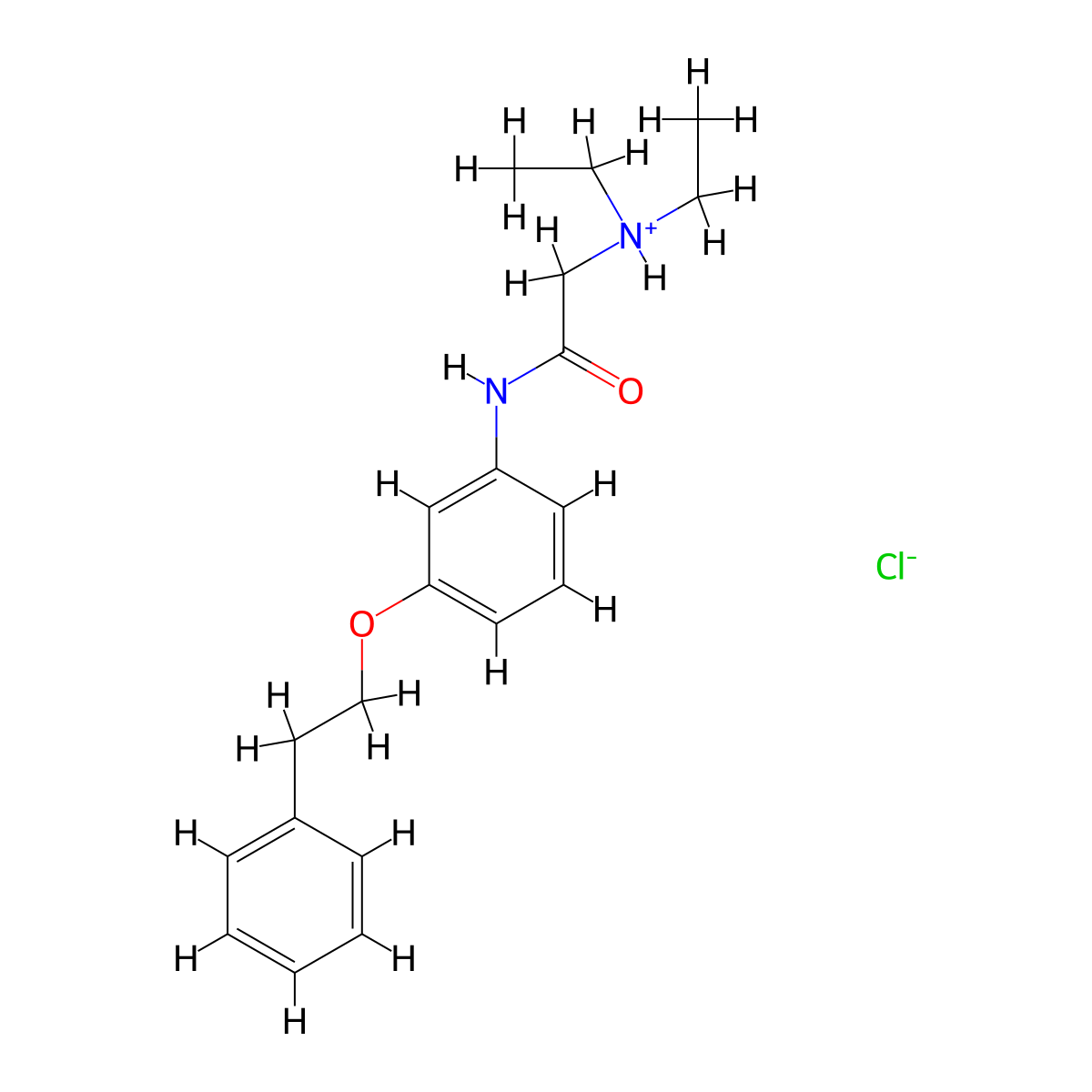 Acetanilide, 2-(diethylamino)-3'-phenethyloxy-, hydrochloride molecular structure, CAS 64058-77-1