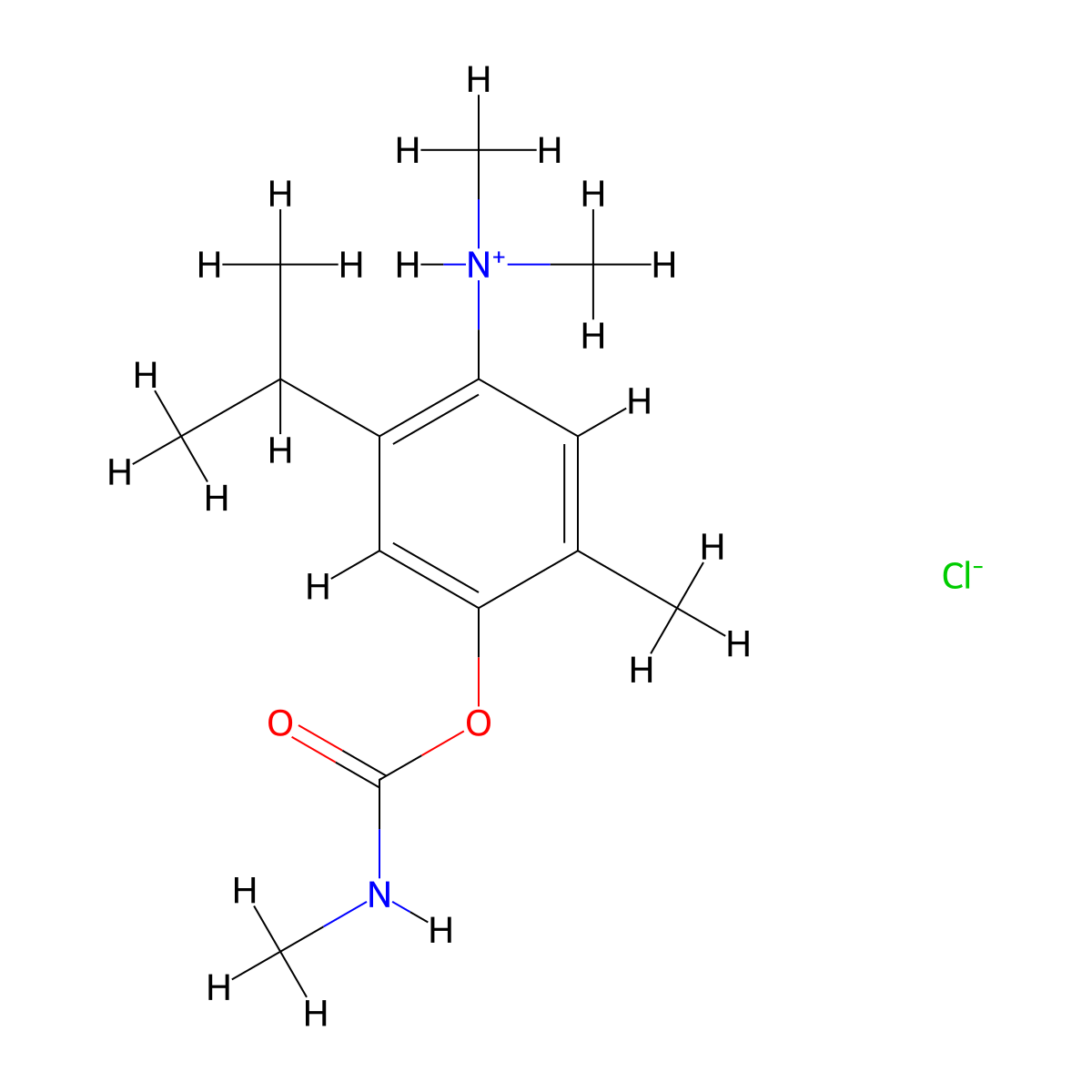 Carbamic acid, methyl-, 4-(dimethylamino)carvacryl ester, hydrochloride molecular structure, CAS 64059-21-8