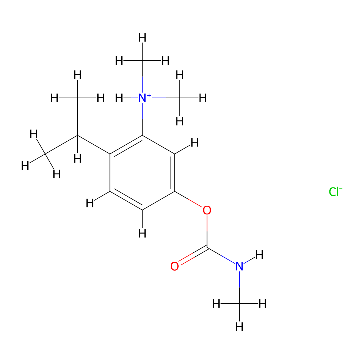 3-(Dimethylamino)-4-(propan-2-yl)phenyl hydrogen methylcarbonimidate--hydrogen chloride (1/1) molecular structure, CAS 64059-22-9