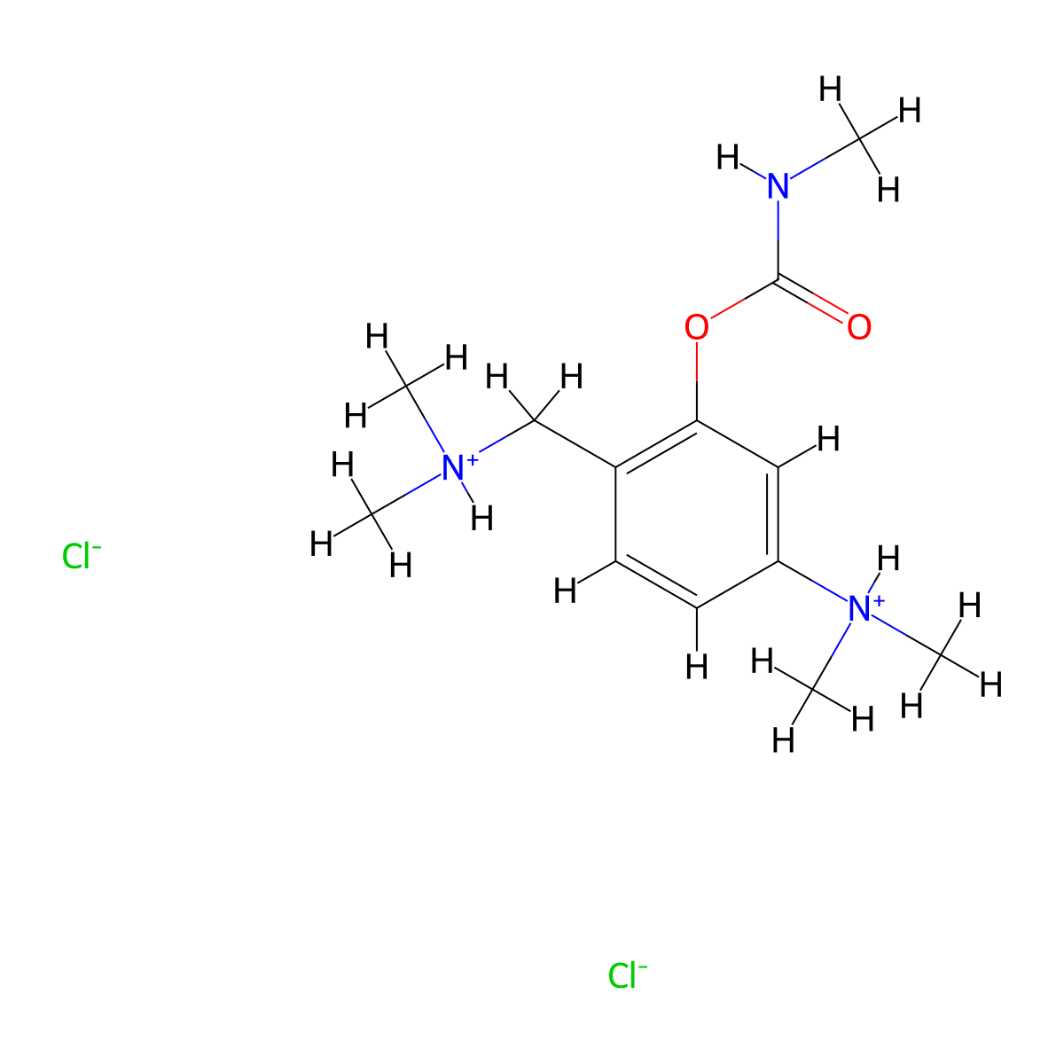 Carbamic acid, methyl-, (5-dimethylamino-2-dimethylaminomethyl)phenyl ester, dihydrochloride molecular structure, CAS 64059-23-0