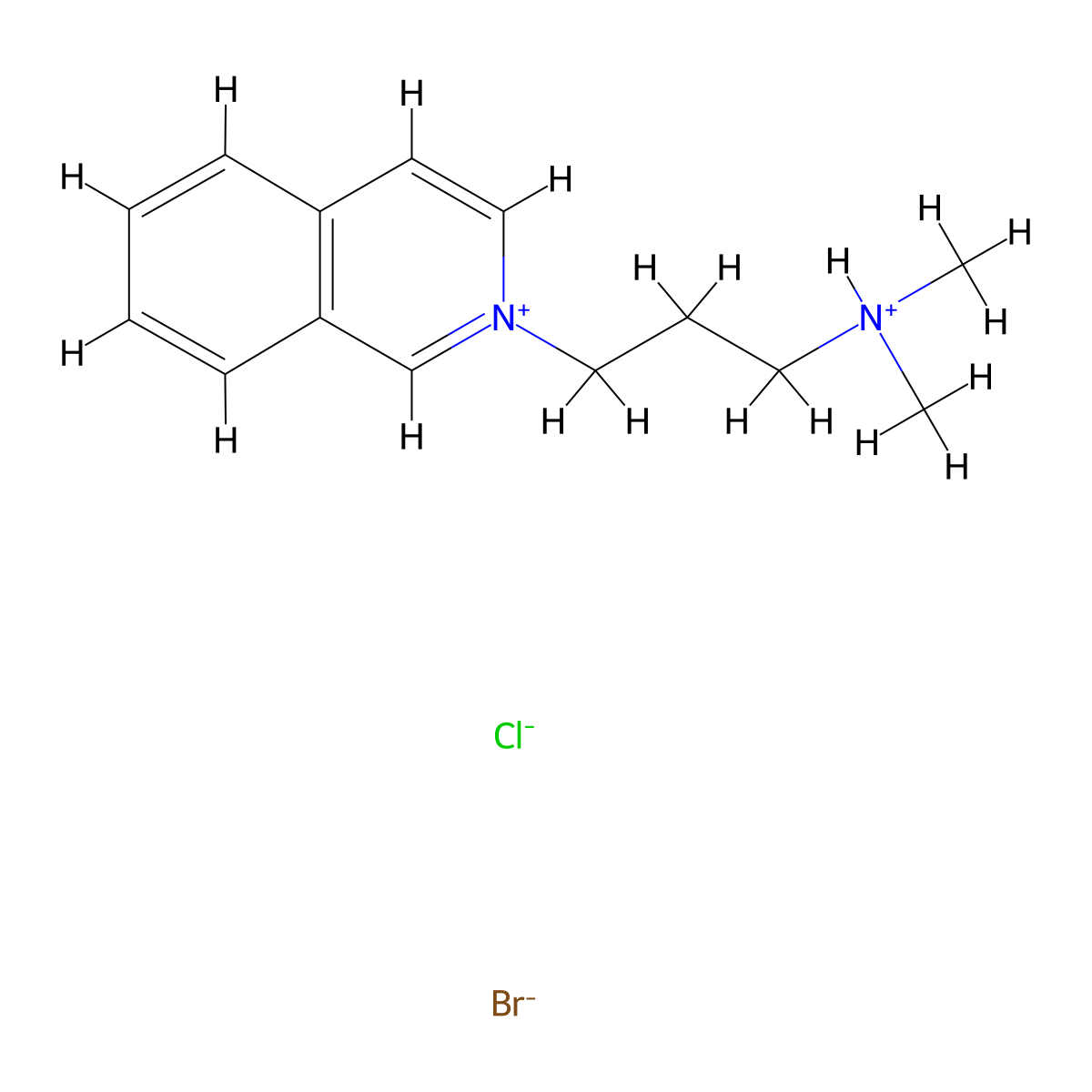 Isoquinolinium, 2-(3-(dimethylamino)propyl)-, bromide, hydrochloride molecular structure, CAS 64059-45-6
