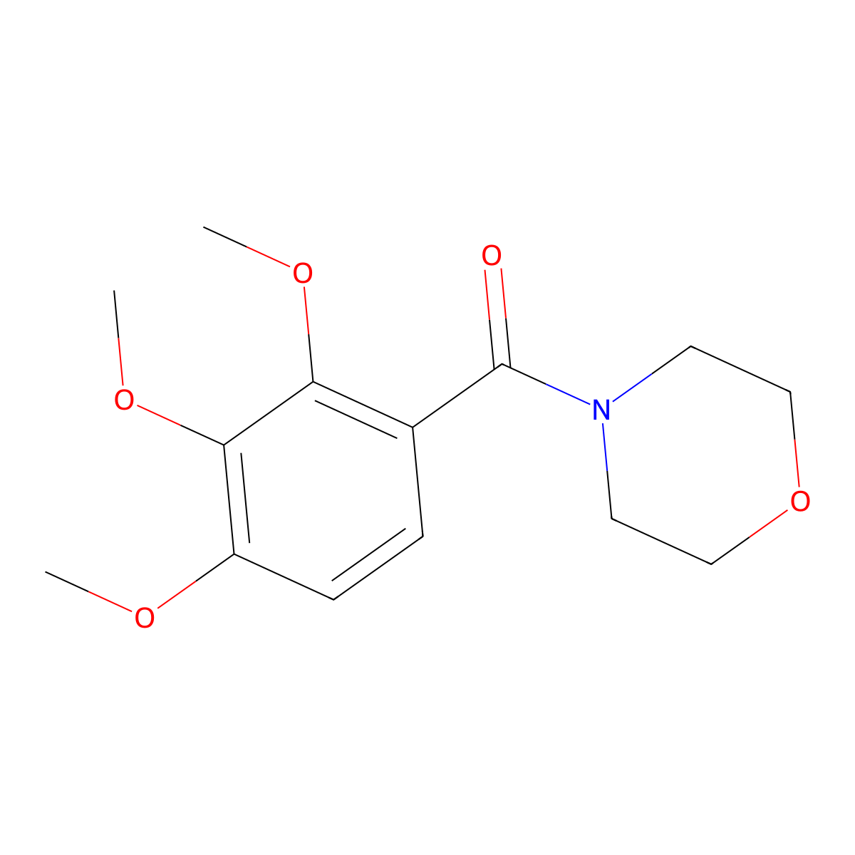 Morpholine, 4-(2,3,4-trimethoxybenzoyl)- molecular structure, CAS 64059-58-1