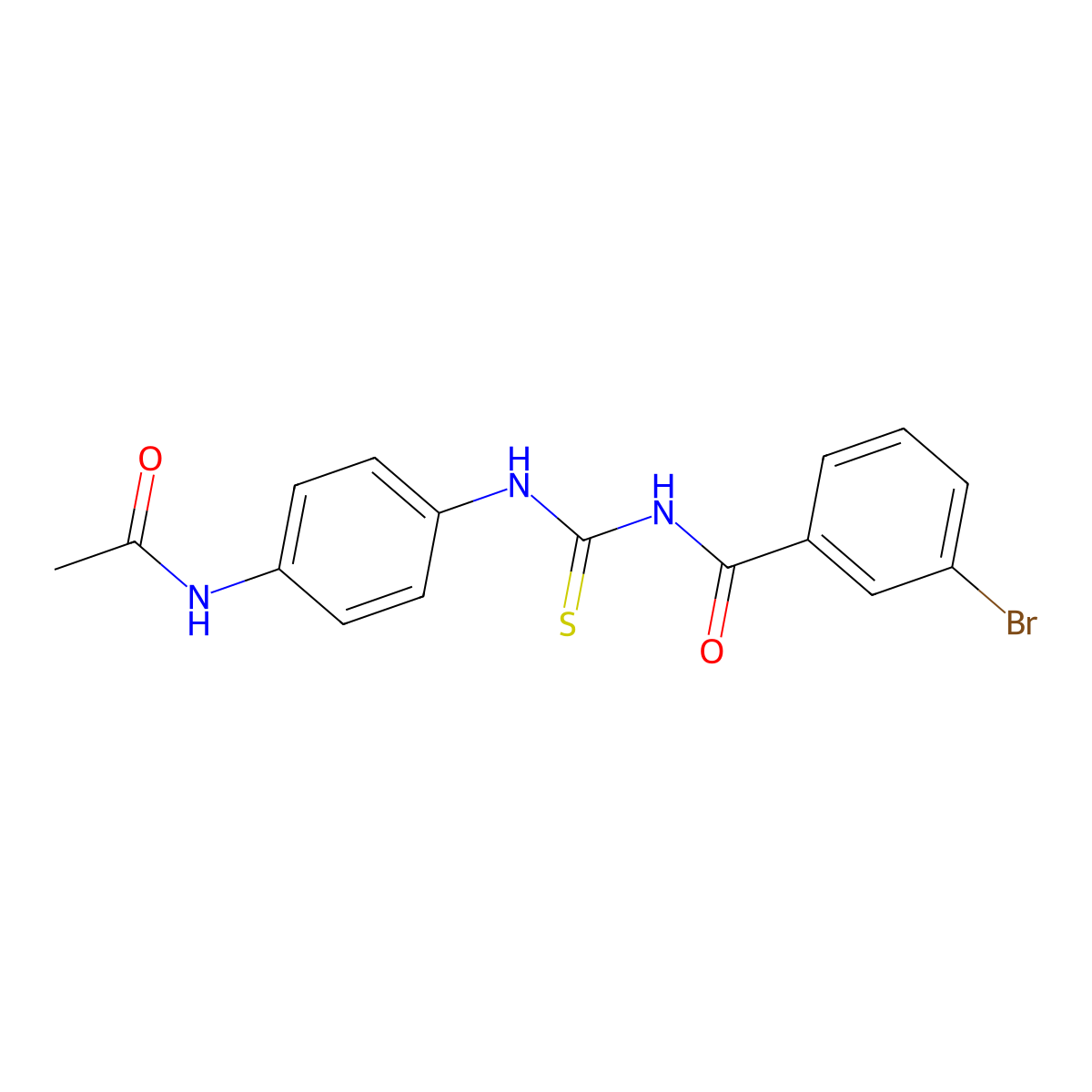 N-[(4-acetamidophenyl)carbamothioyl]-3-bromobenzamide molecular structure, CAS 6406-47-9