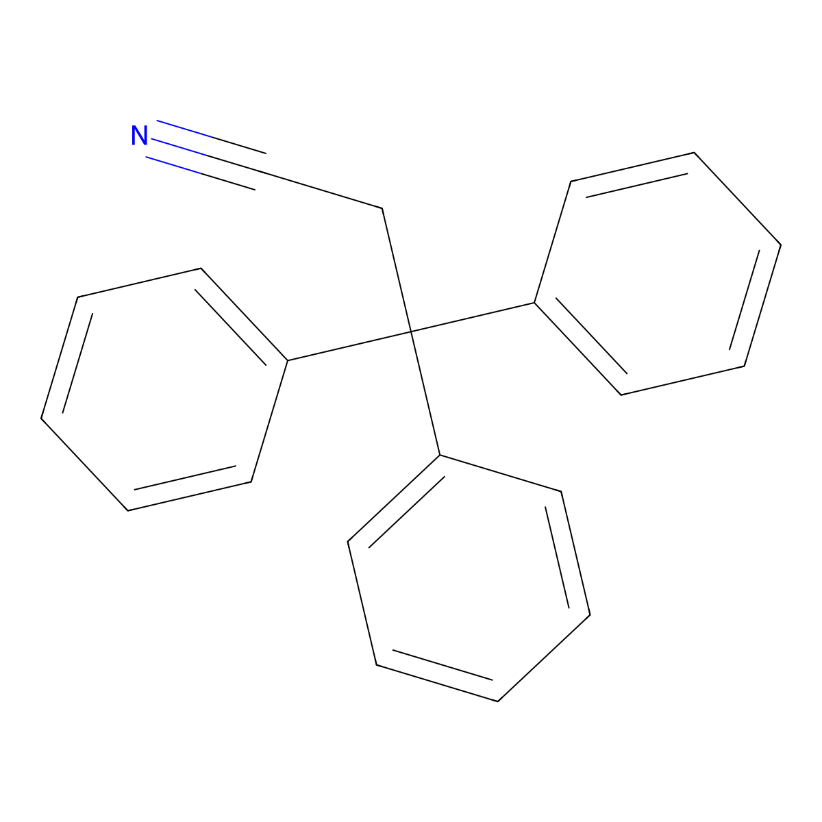 3,3,3 Triphenylpropionitrile molecular structure, CAS 64063-91-8
