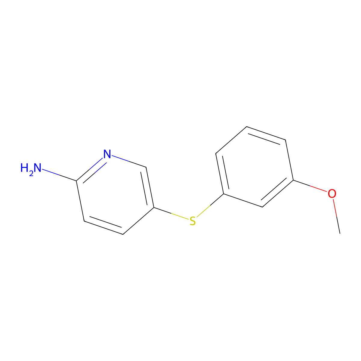 5-[(3-Methoxyphenyl)sulfanyl]pyridin-2-amine molecular structure, CAS 64064-36-4