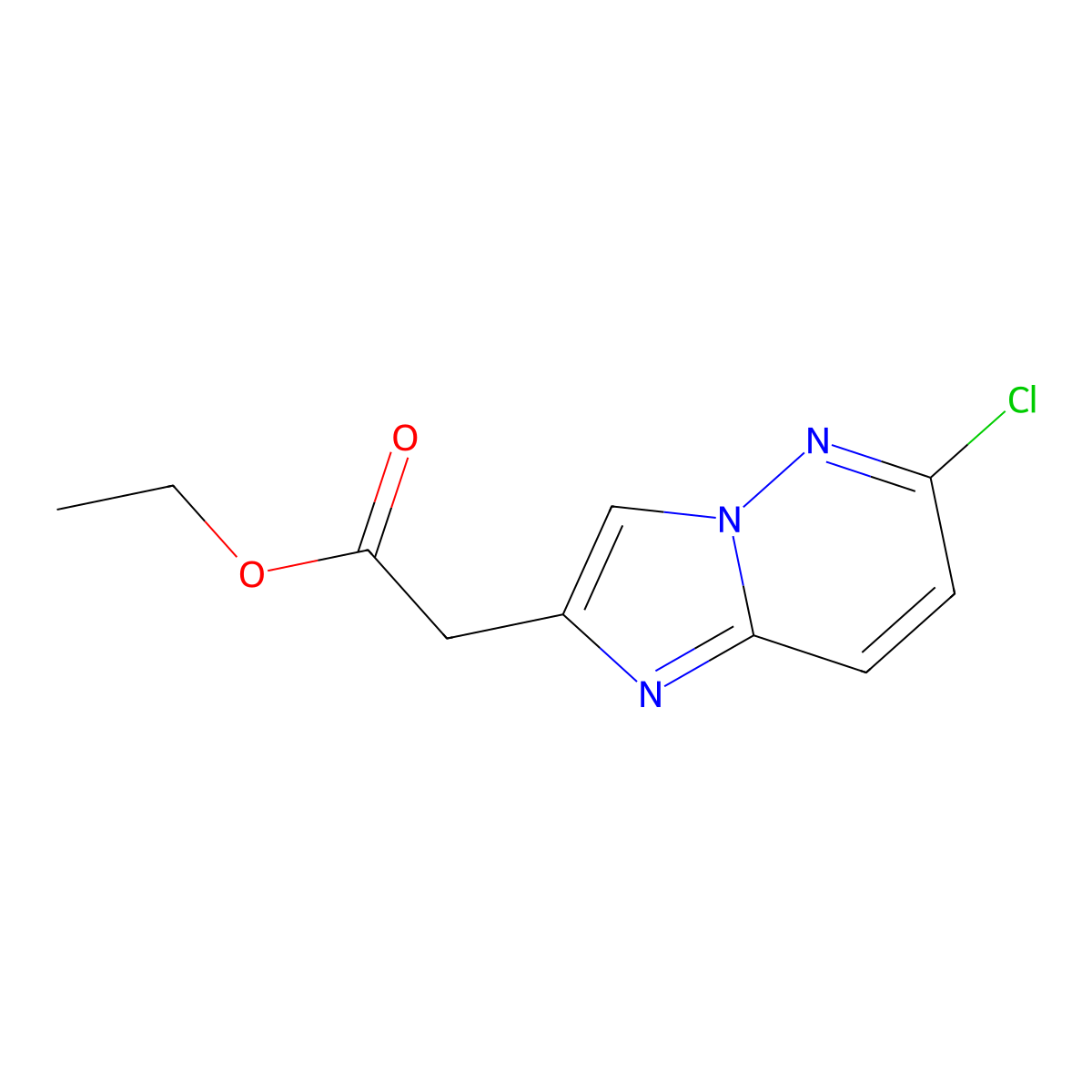 Ethyl 2-(6-chloroimidazo[1,2-b]pyridazin-2-yl)acetate molecular structure, CAS 64067-98-7