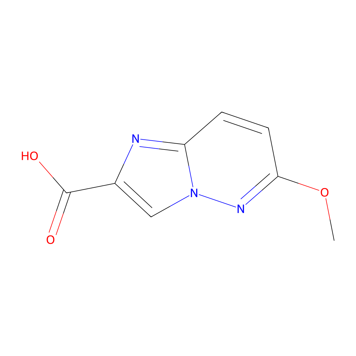 6-Methoxyimidazo(1,2-b)pyridazine-2-carboxylic acid molecular structure, CAS 64068-09-3