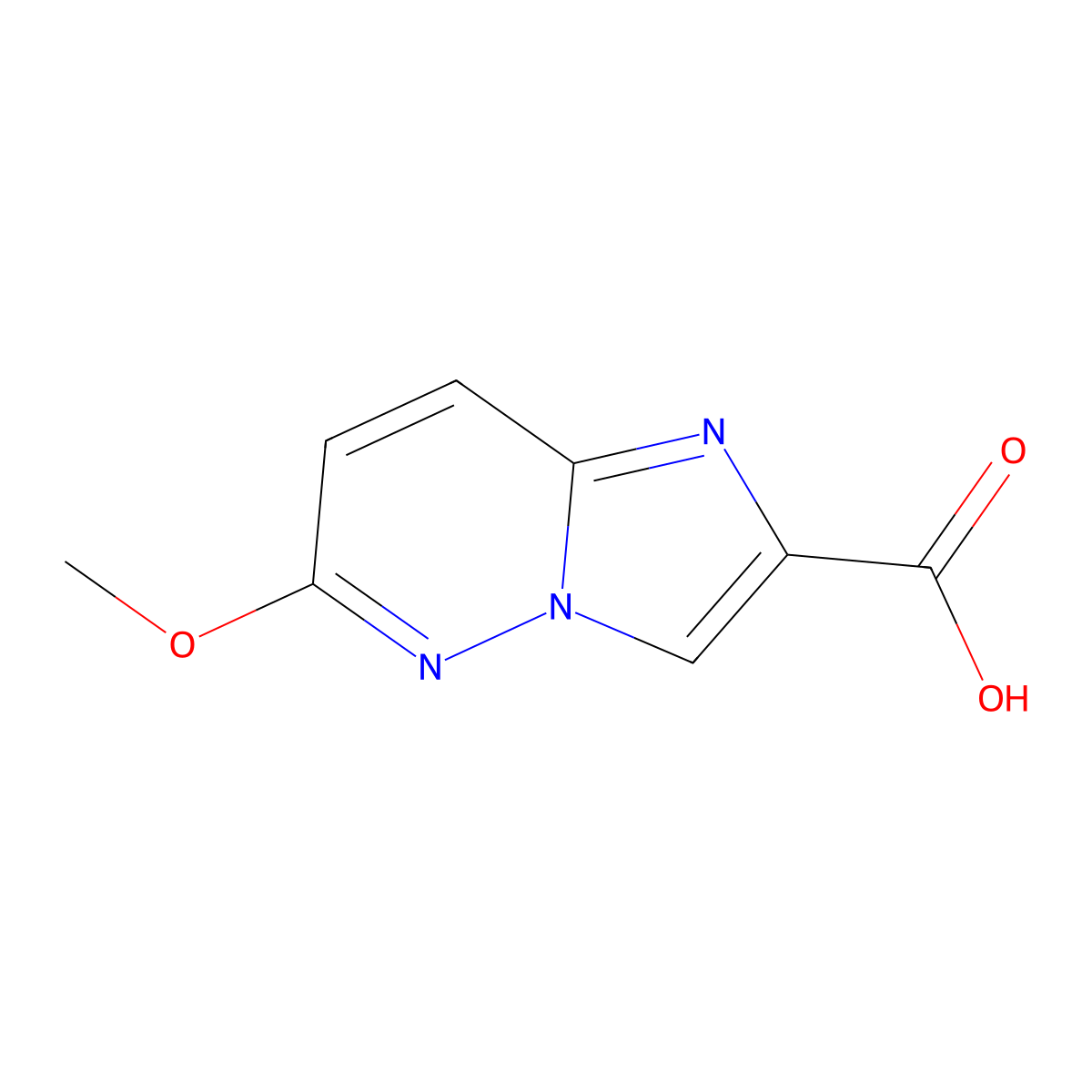 6-Methoxyimidazo(1,2-b)pyridazine-2-carboxylic acid molecular structure, CAS 64068-09-3