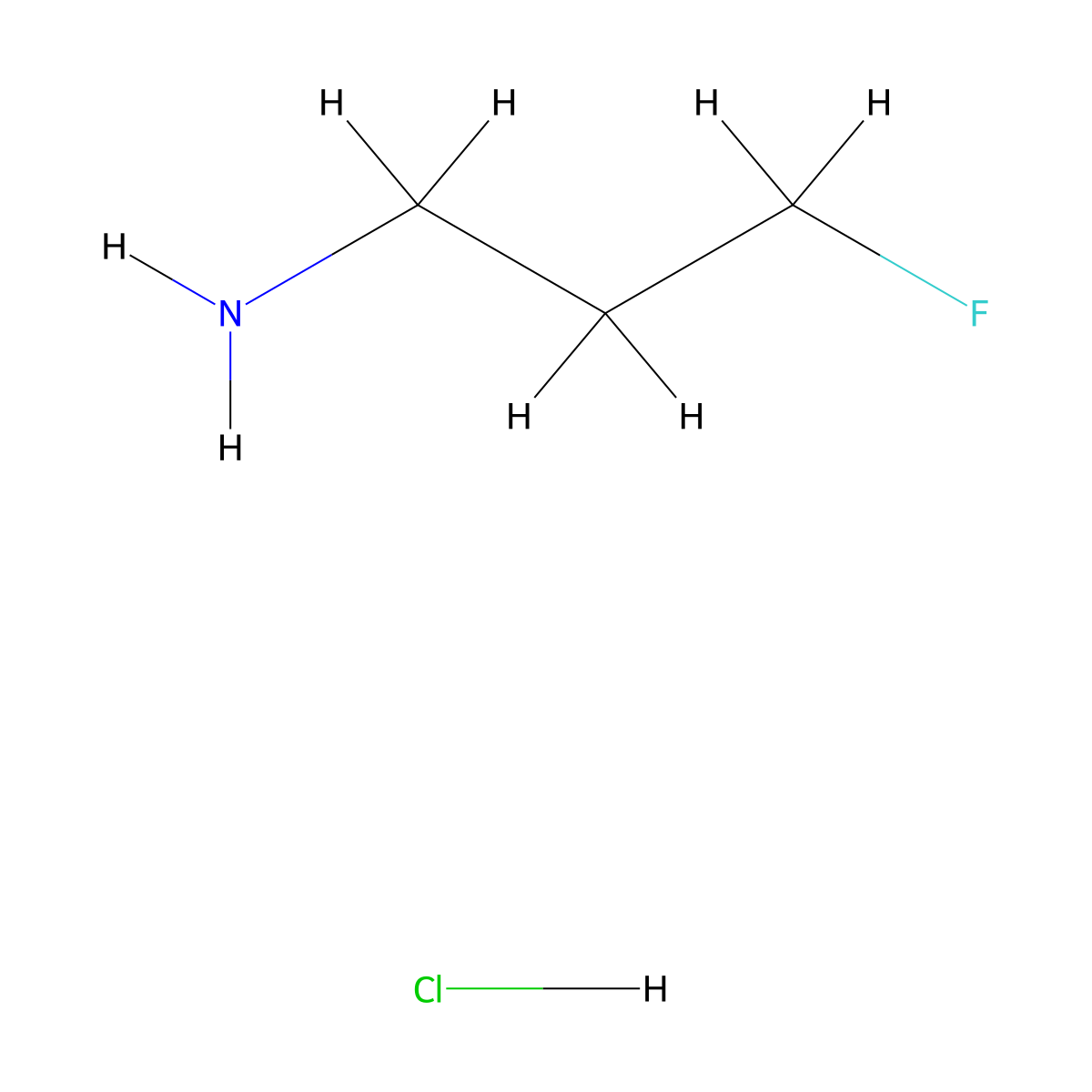 3-Fluoropropan-1-amine hydrochloride molecular structure, CAS 64068-31-1