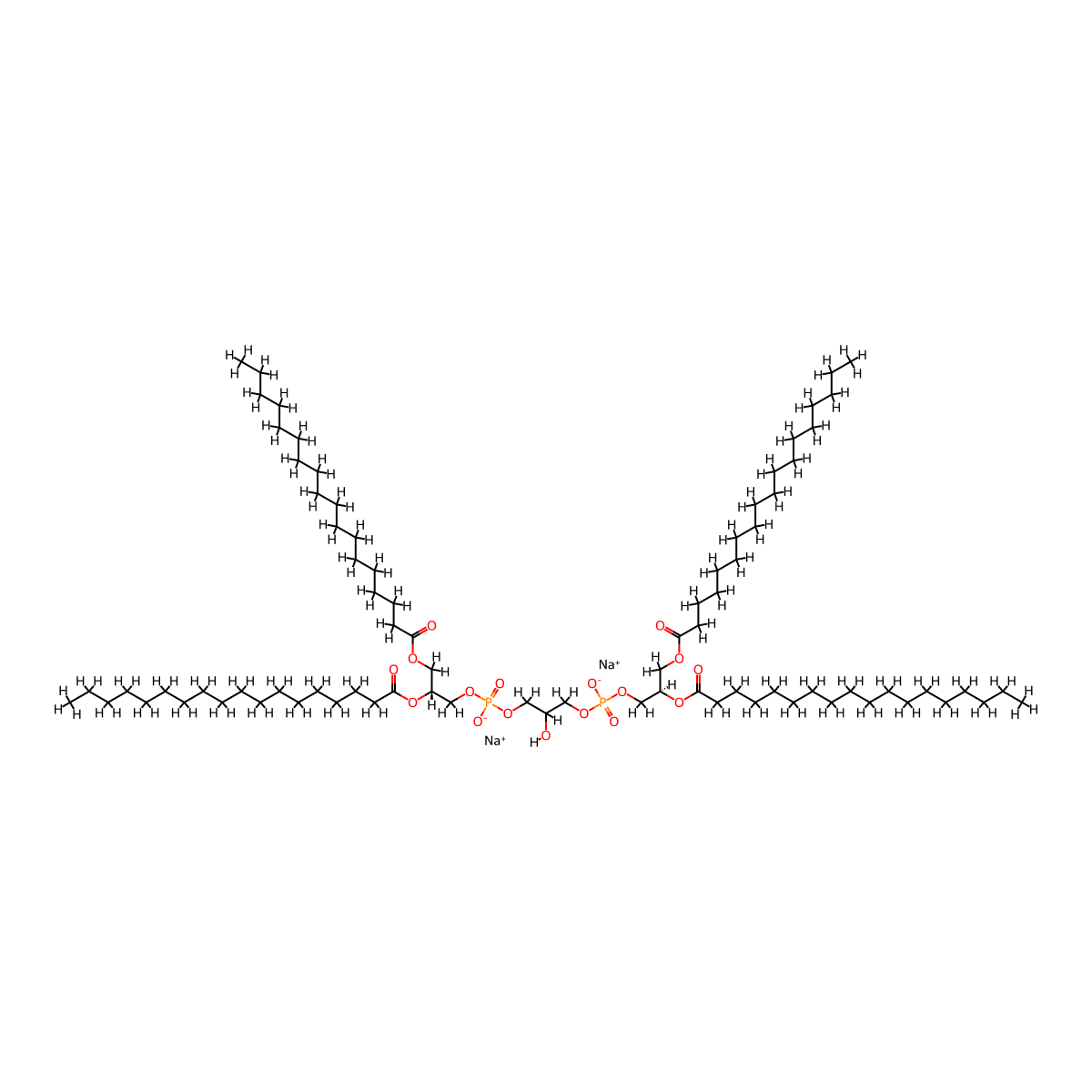 1',3'-Bis[1,2-distearoyl-sn-glycero-3-phospho]-glycerol (sodium salt) molecular structure, CAS 64069-64-3
