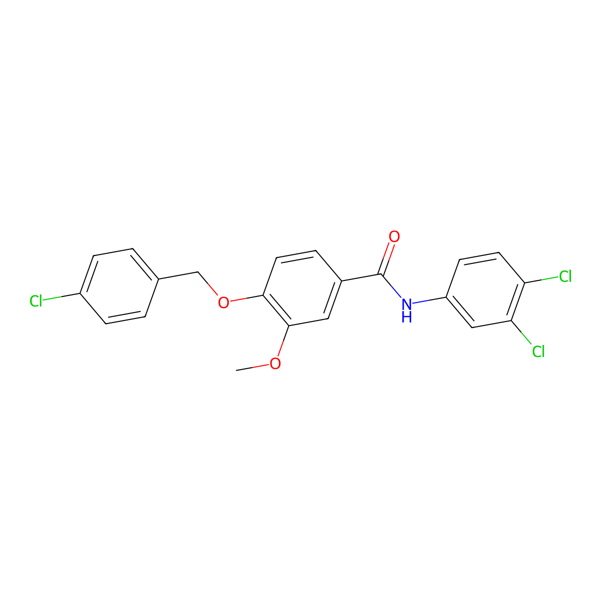 4-[(4-chlorophenyl)methoxy]-N-(3,4-dichlorophenyl)-3-methoxybenzamide molecular structure, CAS 6407-12-1