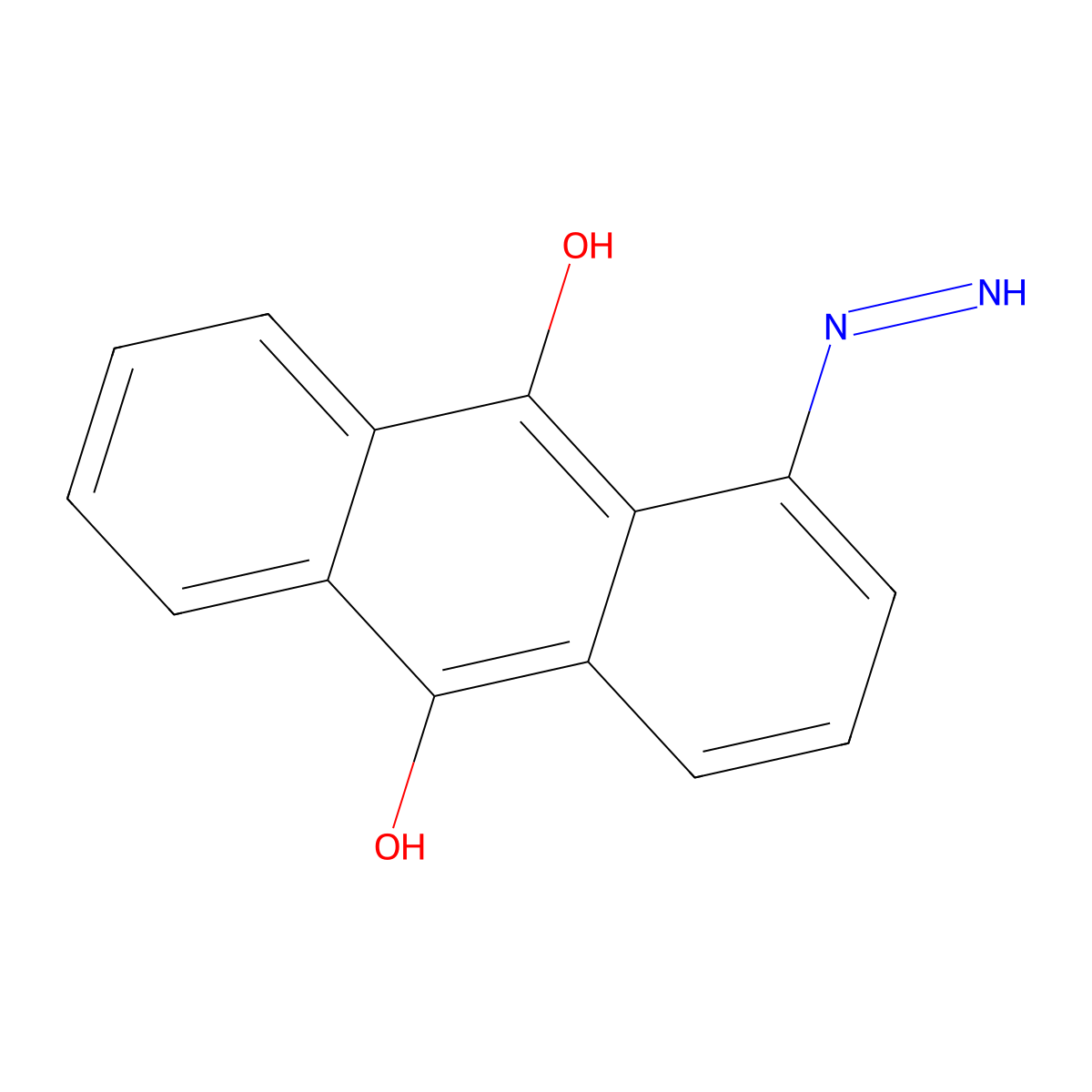 9,10-Anthracenedione, 1-hydrazinyl- molecular structure, CAS 6407-59-6