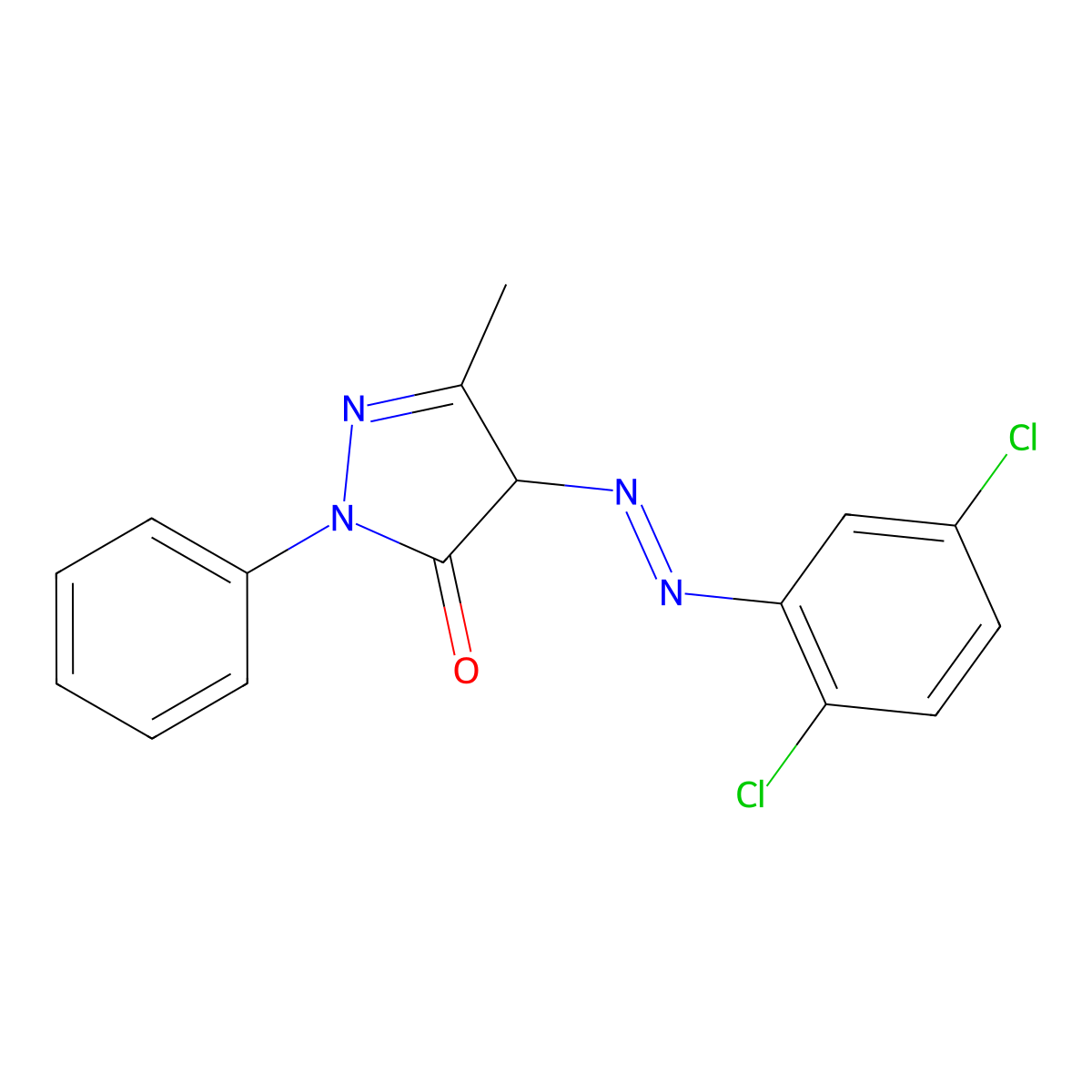 4-[(E)-2-(2,5-dichlorophenyl)-1-diazenyl]-5-methyl-2-phenyl-2,4-dihydro-3H-pyrazol-3-one molecular structure, CAS 6407-75-6