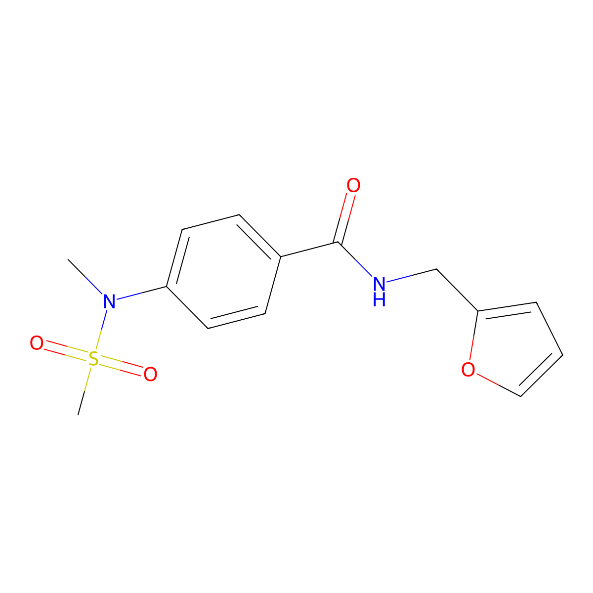 N-(furan-2-ylmethyl)-4-[methyl(methylsulfonyl)amino]benzamide molecular structure, CAS 640714-43-8