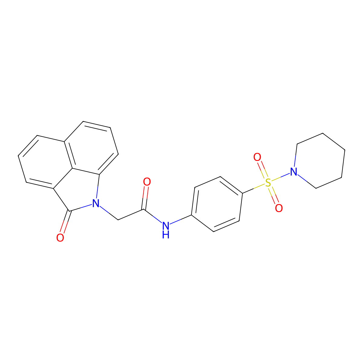 2-(2-oxobenzo[cd]indol-1(2H)-yl)-N-(4-(piperidin-1-ylsulfonyl)phenyl)acetamide molecular structure, CAS 640714-51-8