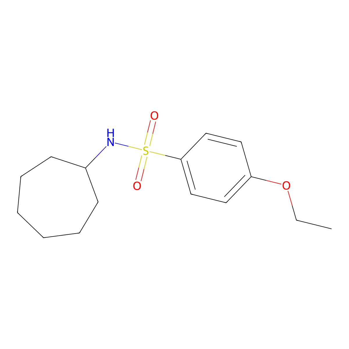 N-cycloheptyl-4-ethoxybenzenesulfonamide molecular structure, CAS 640714-66-5