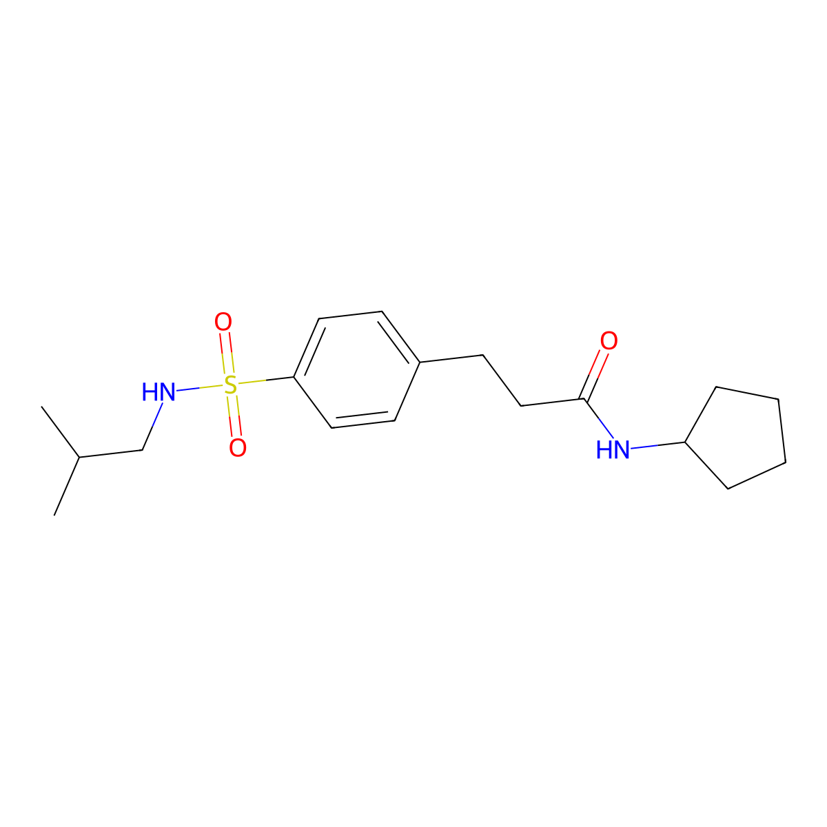 N-cyclopentyl-3-{4-[(isobutylamino)sulfonyl]phenyl}propanamide molecular structure, CAS 640714-74-5