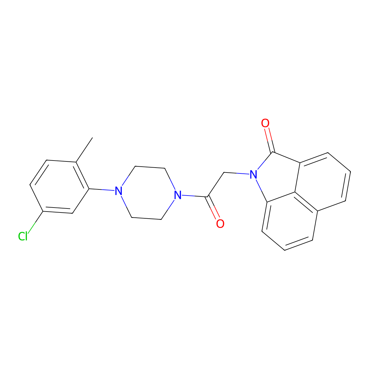 1-{2-[4-(5-chloro-2-methylphenyl)-1-piperazinyl]-2-oxoethyl}benzo[cd]indol-2(1H)-one molecular structure, CAS 640715-09-9