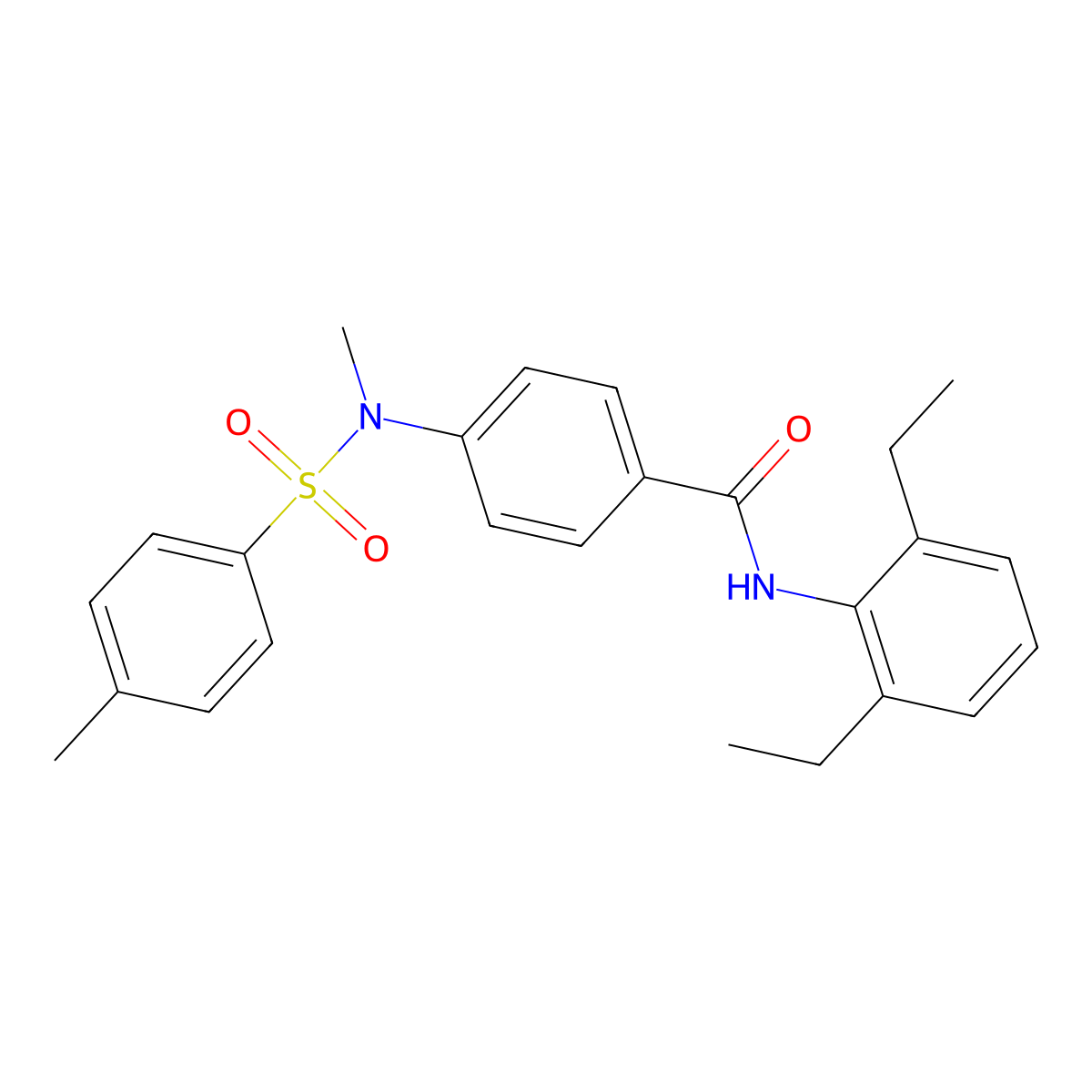 N-(2,6-diethylphenyl)-4-[methyl-(4-methylphenyl)sulfonylamino]benzamide molecular structure, CAS 640715-42-0