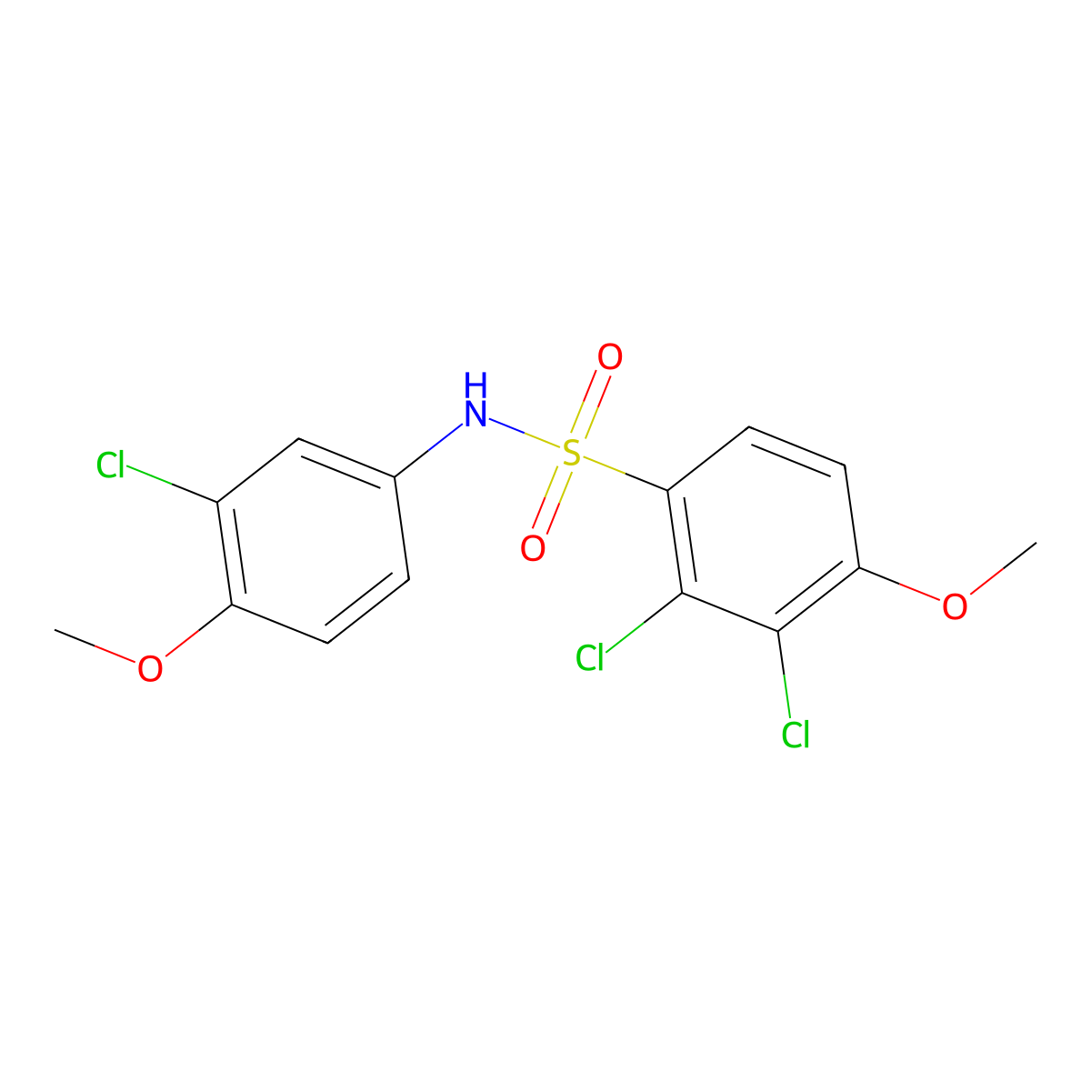2,3-dichloro-N-(3-chloro-4-methoxyphenyl)-4-methoxybenzenesulfonamide molecular structure, CAS 640715-46-4