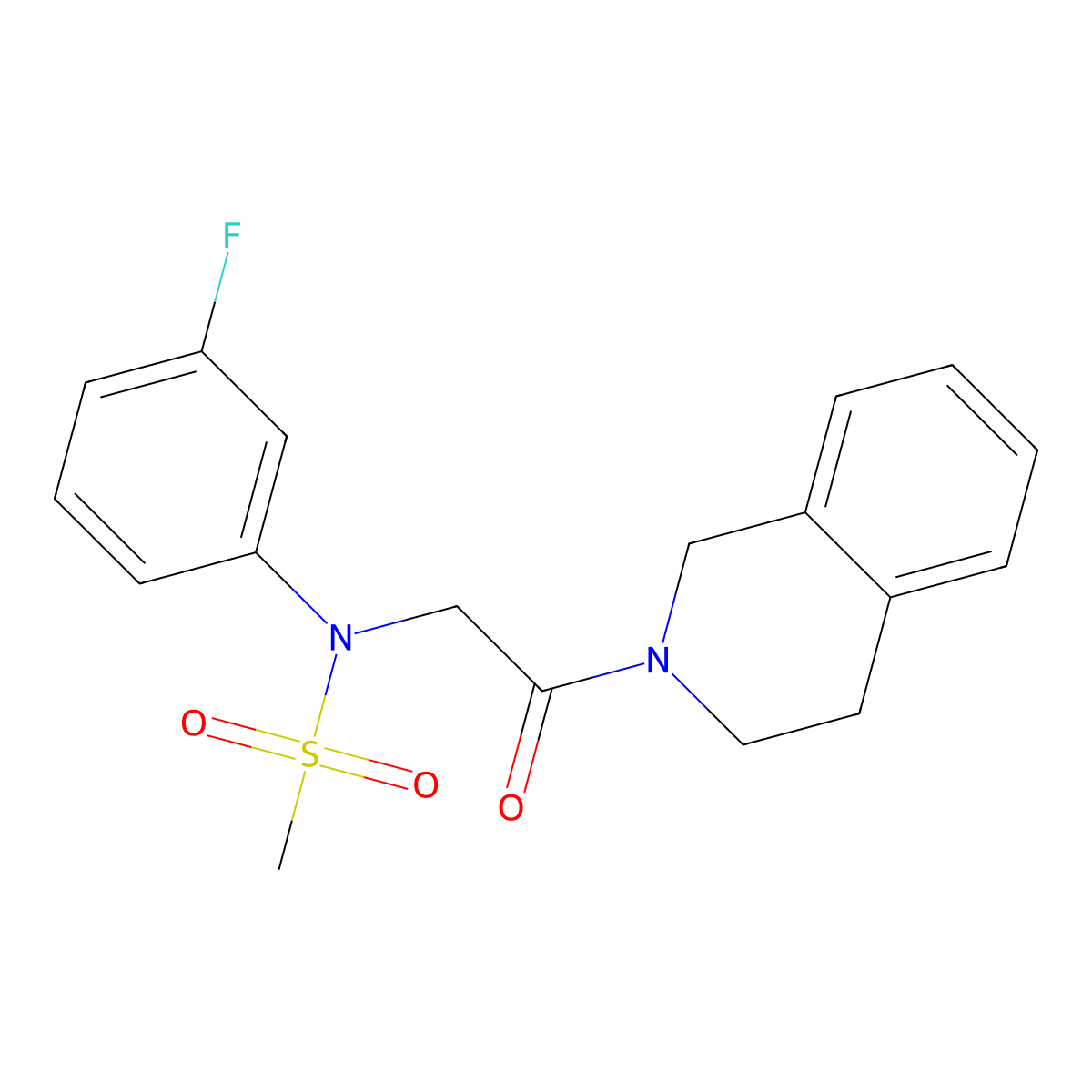 N-[2-(3,4-dihydroisoquinolin-2(1H)-yl)-2-oxoethyl]-N-(3-fluorophenyl)methanesulfonamide molecular structure, CAS 640716-87-6