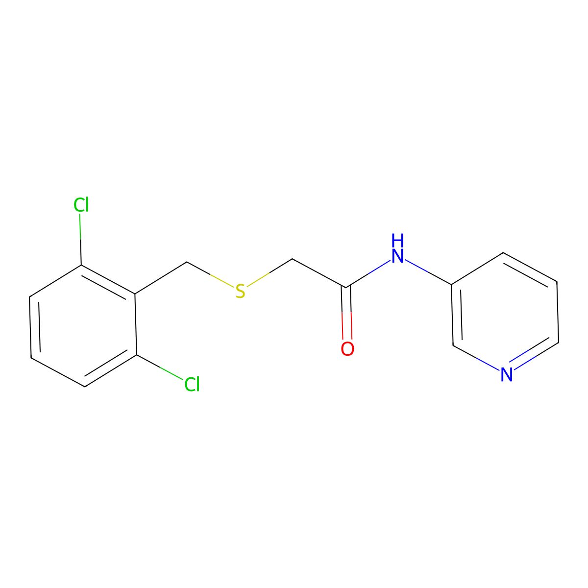 2-[(2,6-dichlorobenzyl)sulfanyl]-N-(pyridin-3-yl)acetamide molecular structure, CAS 640717-55-1