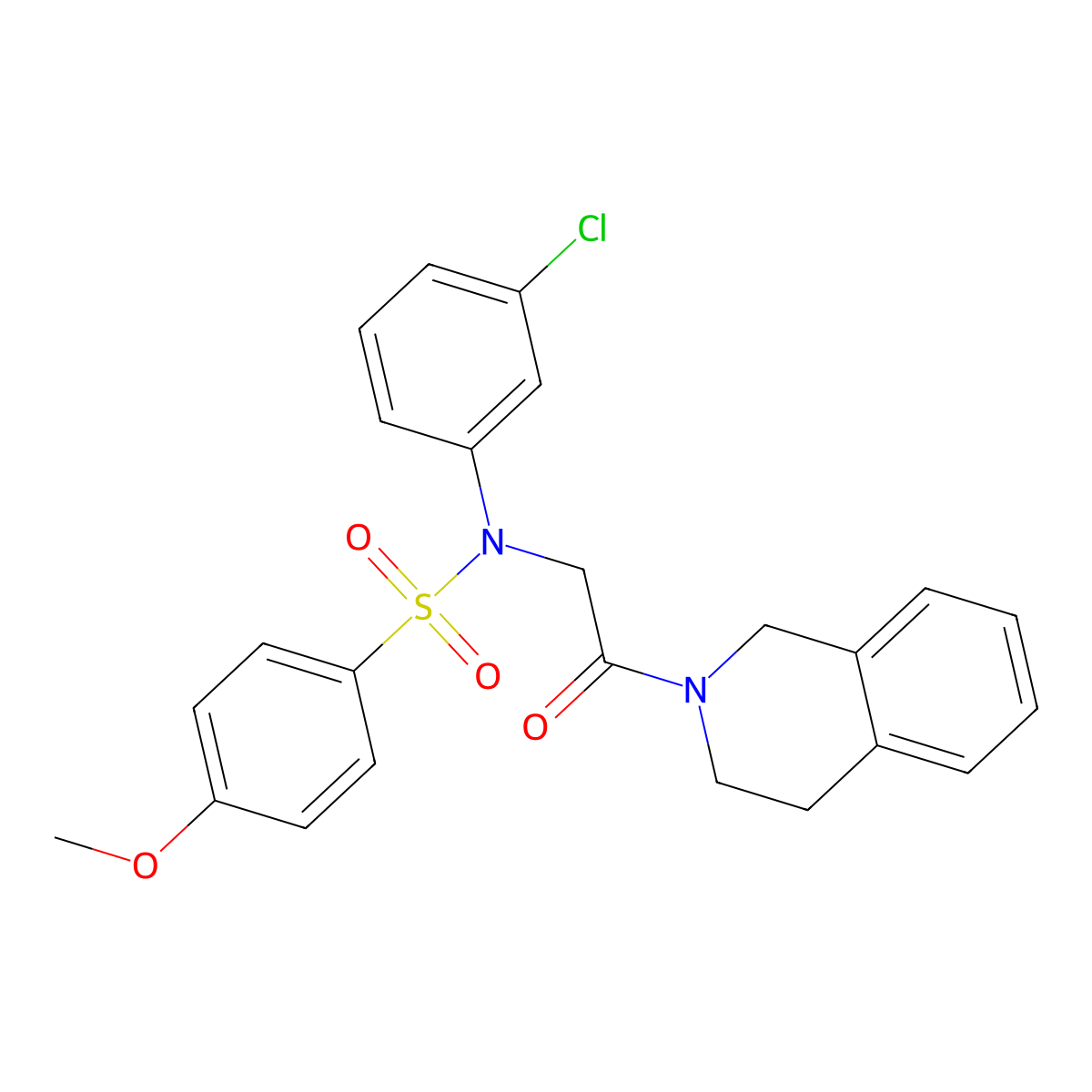 N-(3-chlorophenyl)-N-[2-(3,4-dihydroisoquinolin-2(1H)-yl)-2-oxoethyl]-4-methoxybenzenesulfonamide molecular structure, CAS 640717-61-9