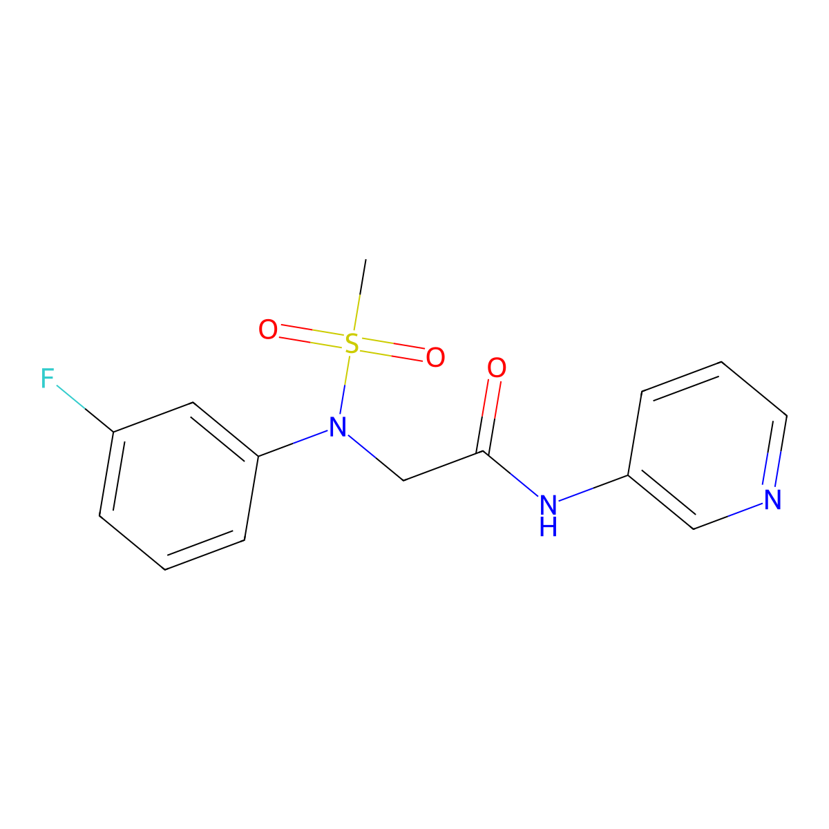 2-[3-fluoro(methylsulfonyl)anilino]-N-(3-pyridinyl)acetamide molecular structure, CAS 640717-67-5