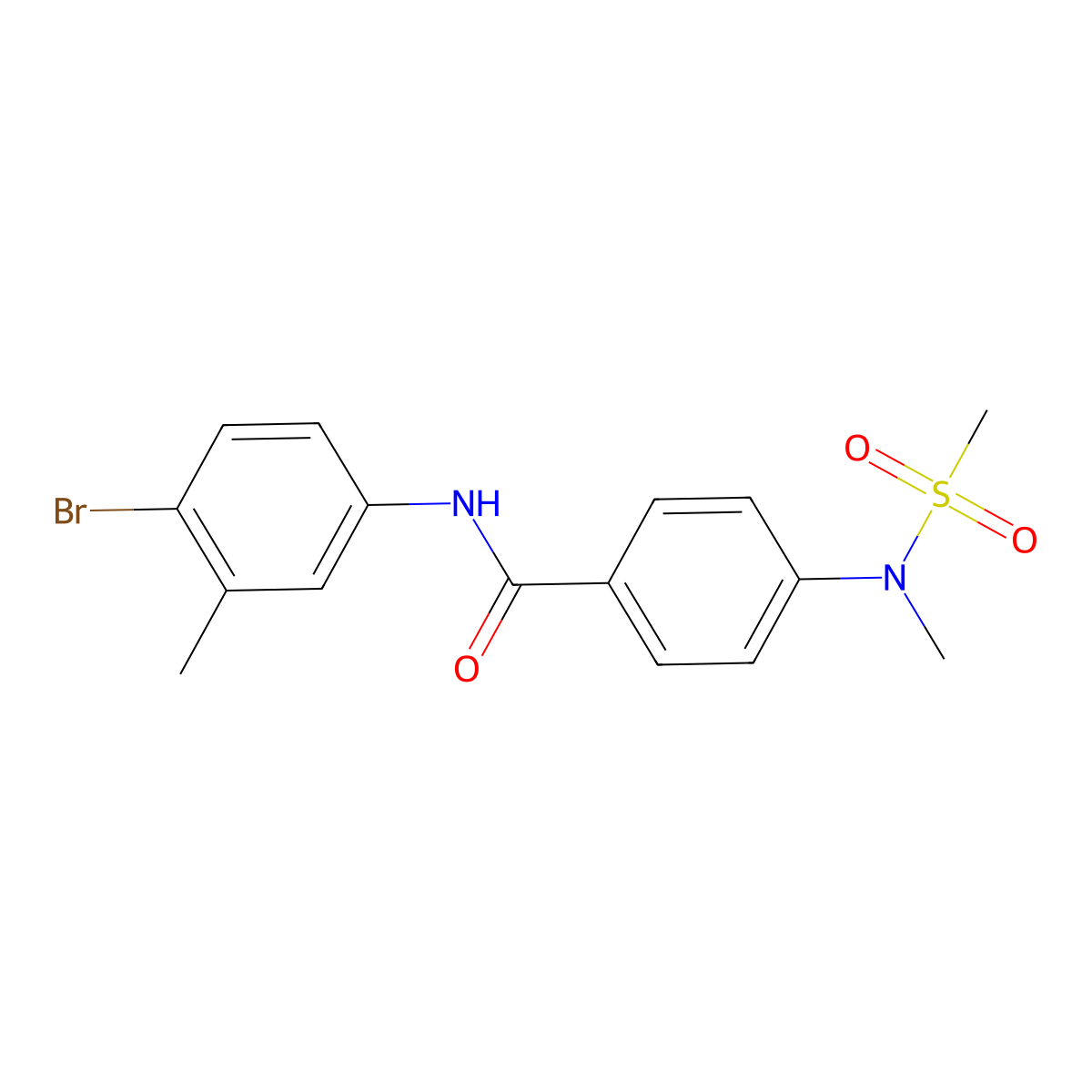 N-(4-bromo-3-methylphenyl)-4-[methyl(methylsulfonyl)amino]benzamide molecular structure, CAS 640717-77-7