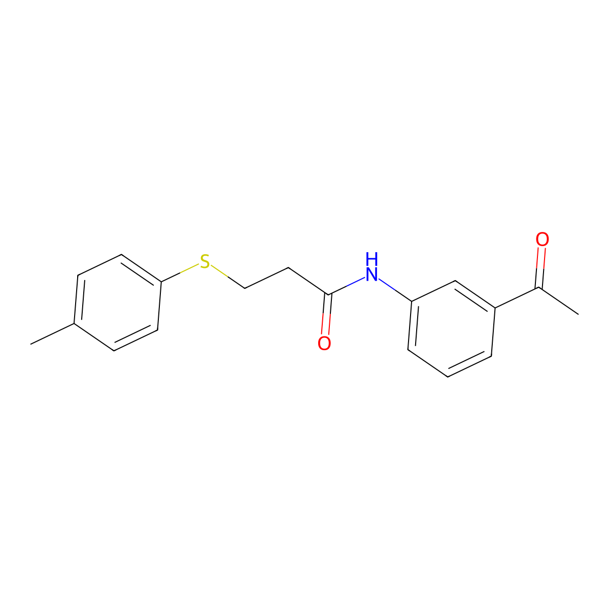 N-(3-acetylphenyl)-3-(p-tolylthio)propanamide molecular structure, CAS 640718-01-0