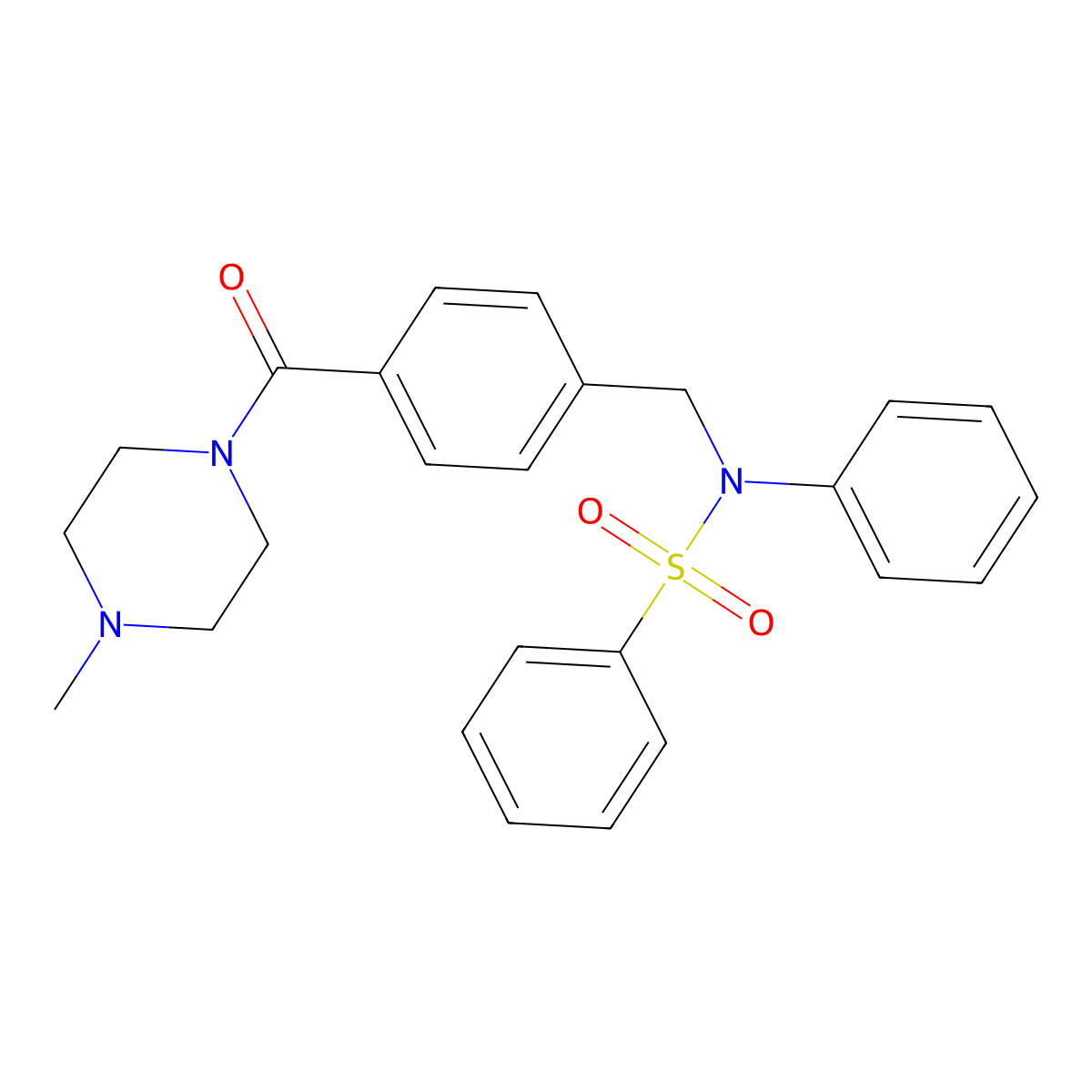 N-{4-[(4-methyl-1-piperazinyl)carbonyl]benzyl}-N-phenylbenzenesulfonamide molecular structure, CAS 640718-58-7