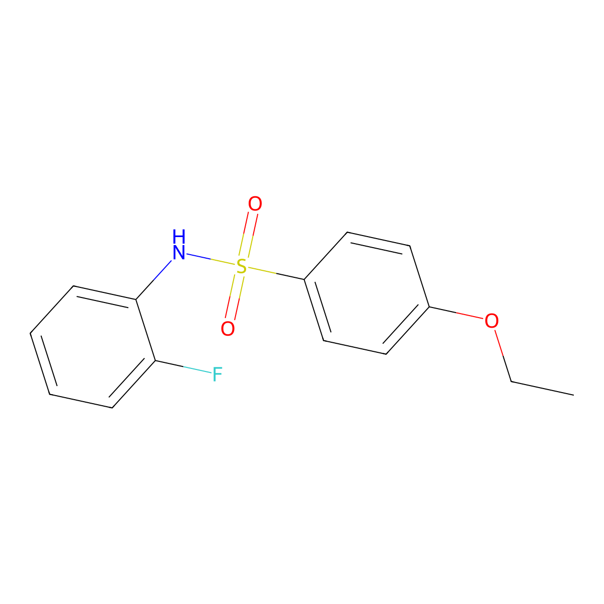 4-ethoxy-N-(2-fluorophenyl)benzenesulfonamide molecular structure, CAS 640718-65-6