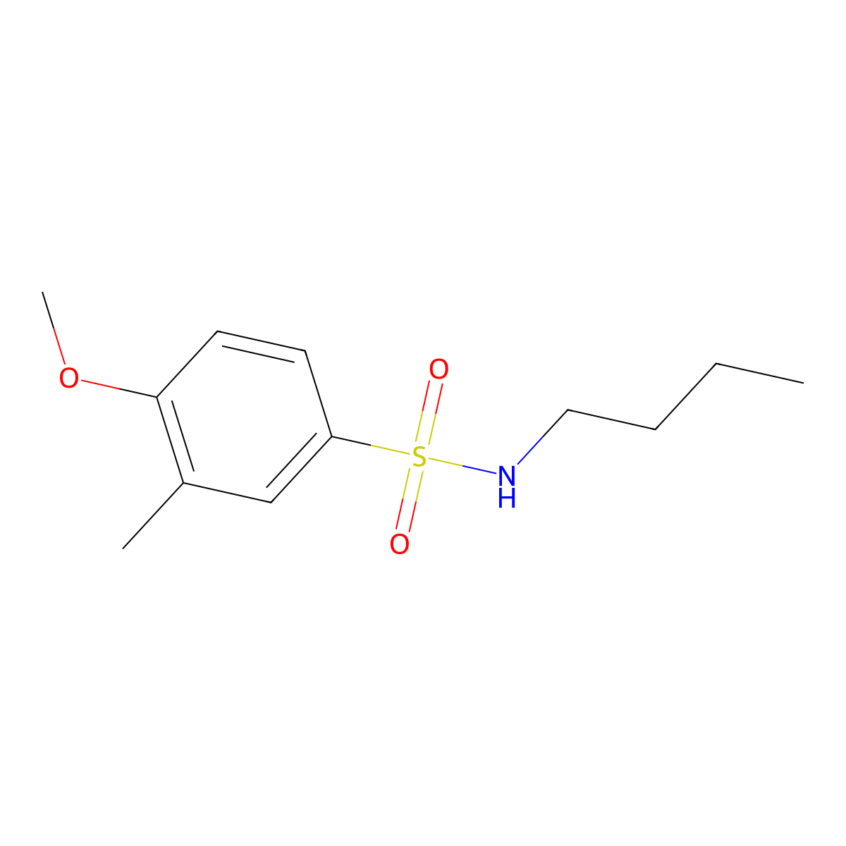 N-butyl-4-methoxy-3-methylbenzenesulfonamide molecular structure, CAS 640719-21-7