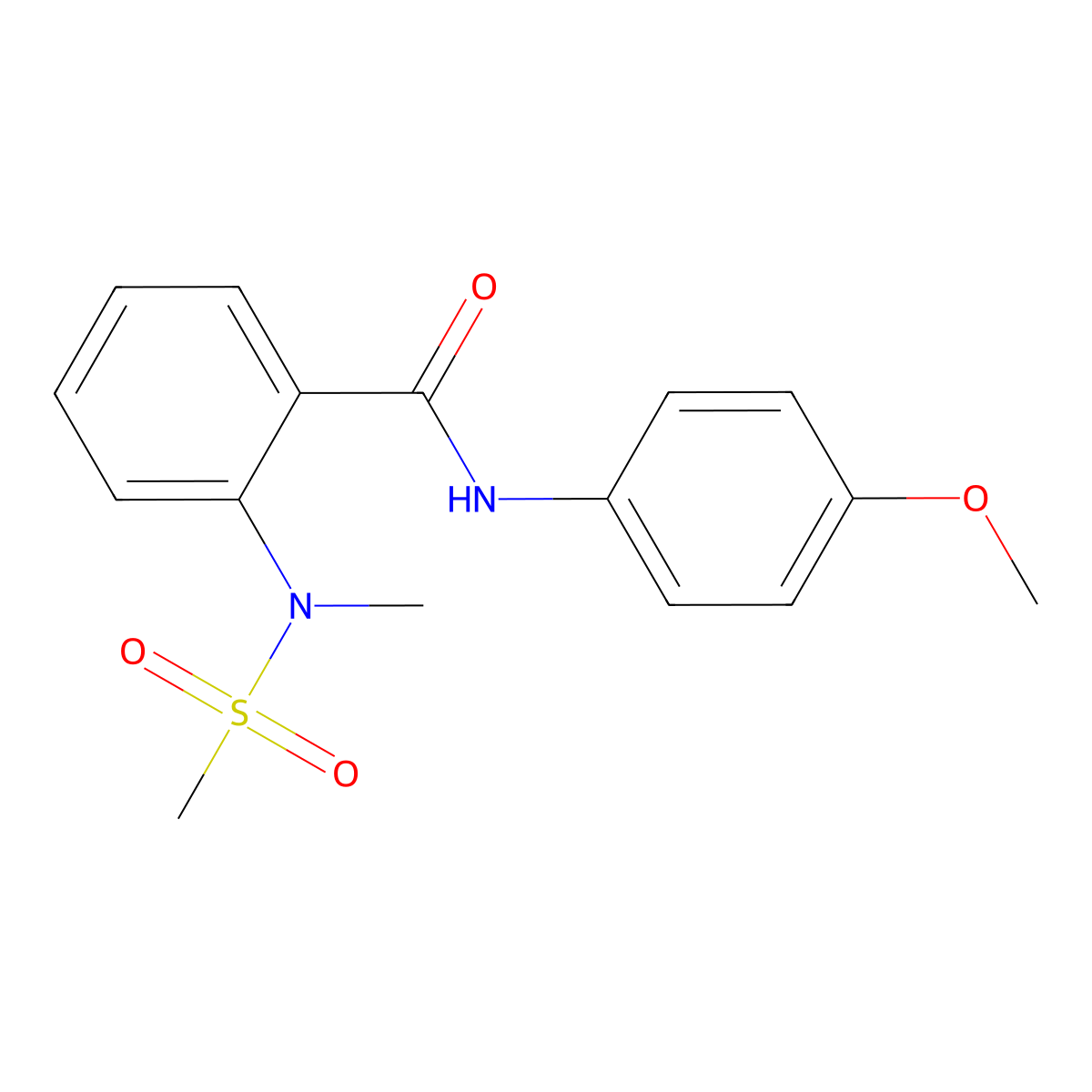 N-(4-methoxyphenyl)-2-[methyl(methylsulfonyl)amino]benzamide molecular structure, CAS 640719-79-5