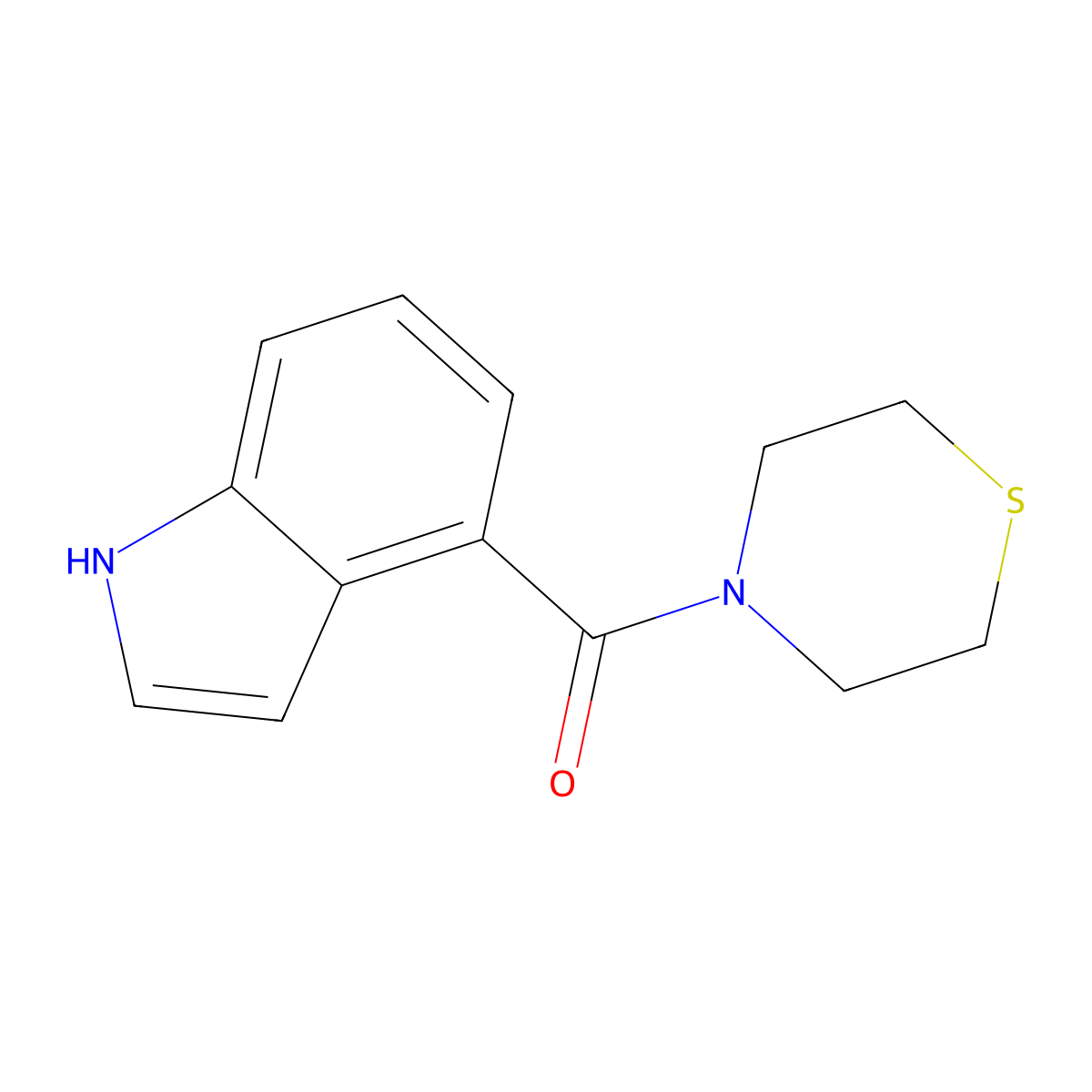 4-(Thiomorpholine-4-carbonyl)-1H-indole molecular structure, CAS 640734-93-6