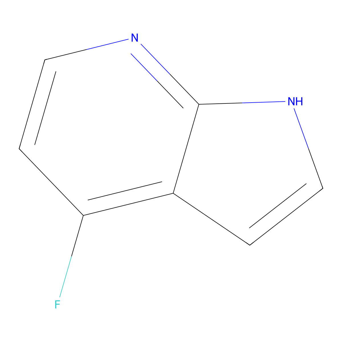 4-Fluoro-1H-pyrrolo(2,3-b)pyridine molecular structure, CAS 640735-23-5