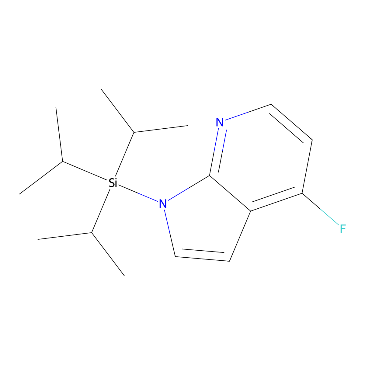 4-Fluoro-1-[tris(1-methylethyl)silyl]-1H-pyrrolo[2,3-b]pyridine molecular structure, CAS 640735-25-7