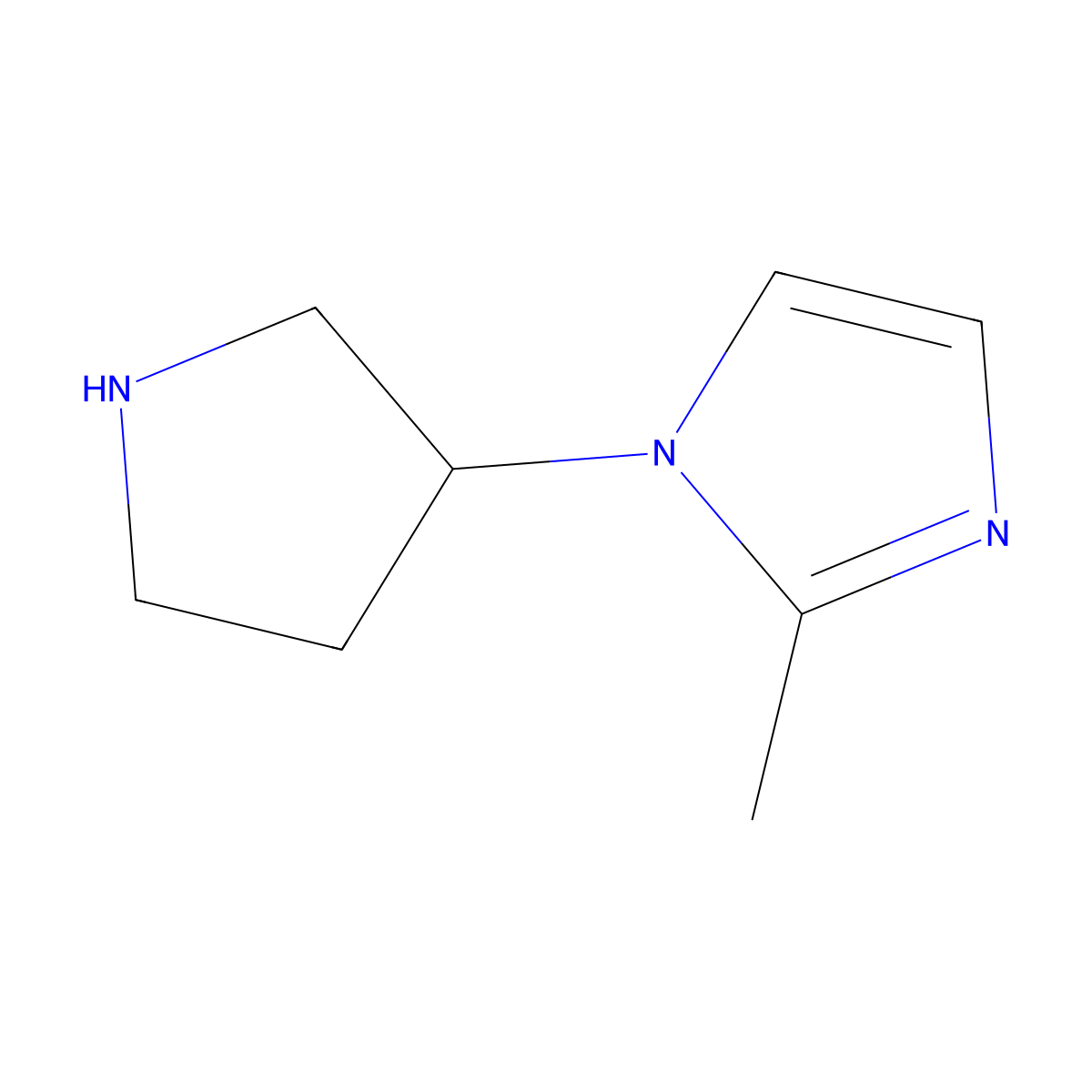 2-Methyl-1-(pyrrolidin-3-yl)-1H-imidazole molecular structure, CAS 64074-21-1