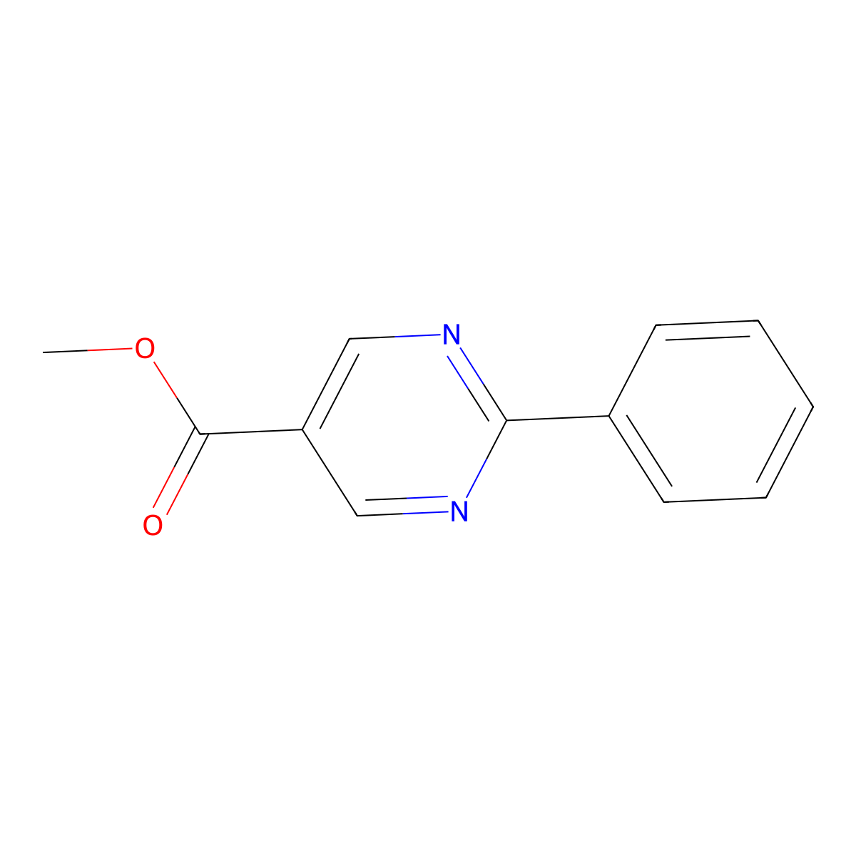 Methyl 2-phenylpyrimidine-5-carboxylate molecular structure, CAS 64074-29-9