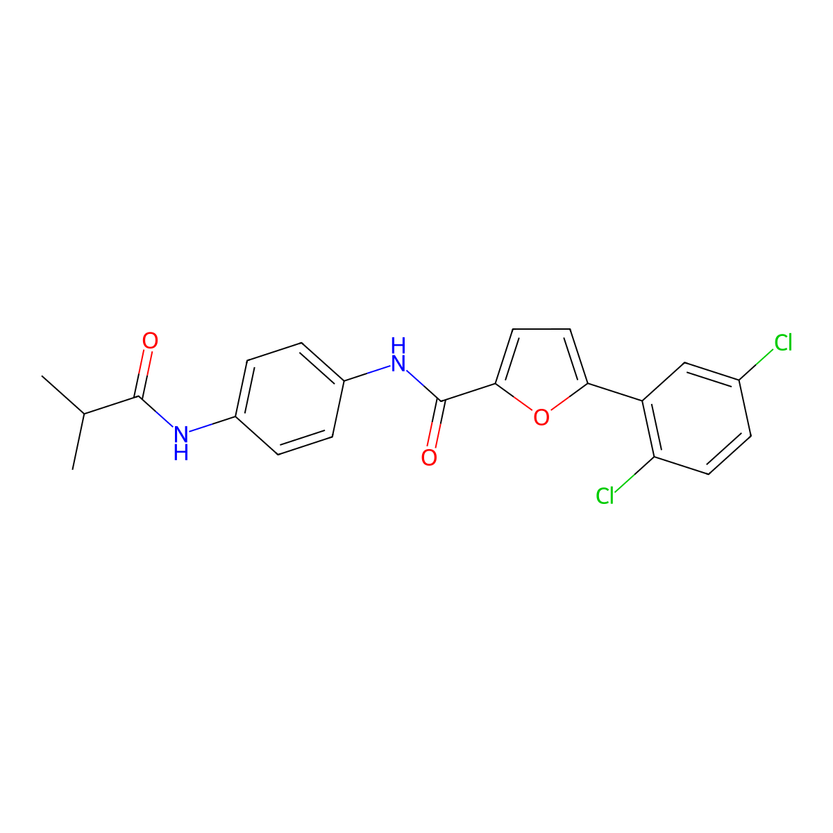 5-(2,5-dichlorophenyl)-N-[4-(2-methylpropanoylamino)phenyl]furan-2-carboxamide molecular structure, CAS 640757-66-0