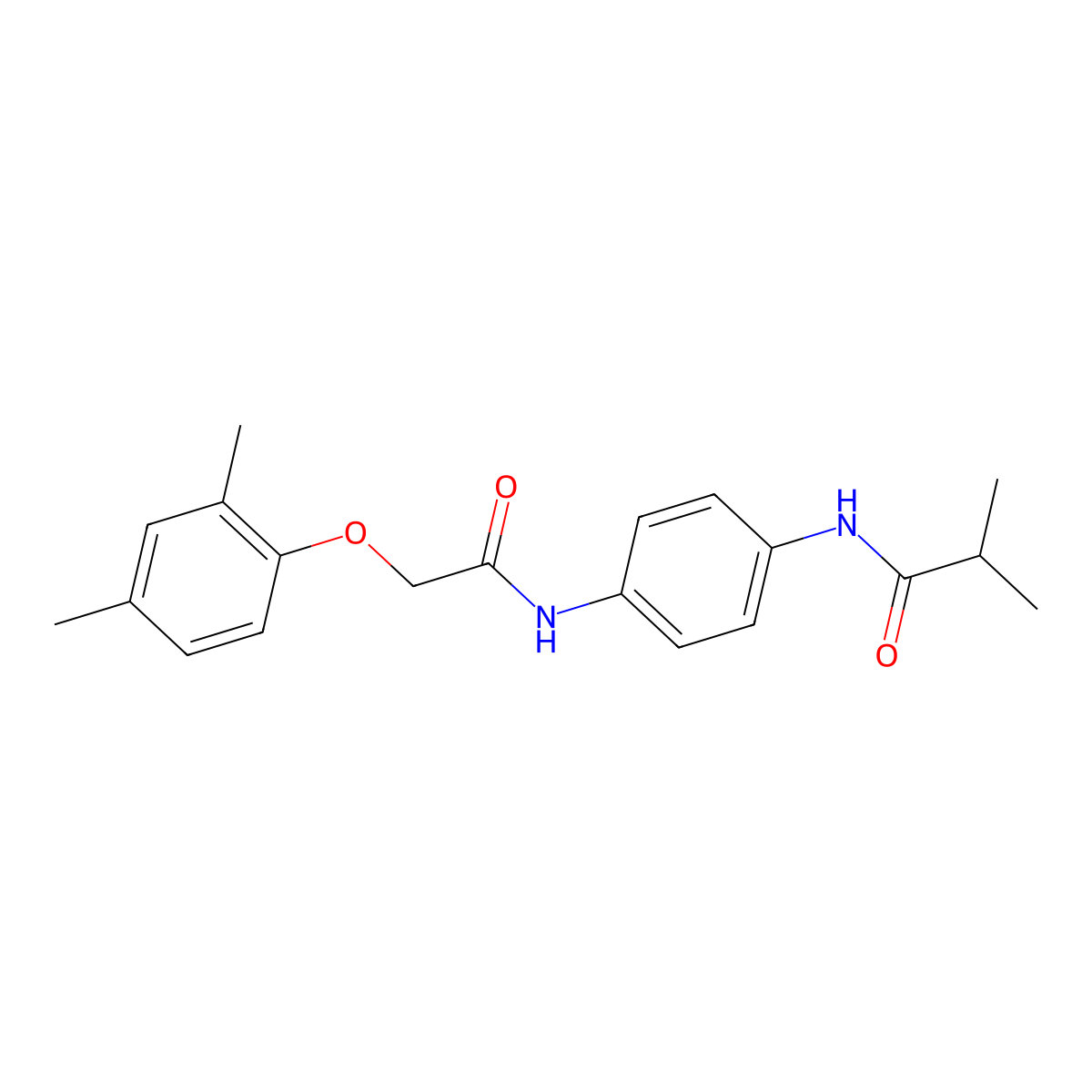N-(4-{[(2,4-dimethylphenoxy)acetyl]amino}phenyl)-2-methylpropanamide molecular structure, CAS 640757-70-6