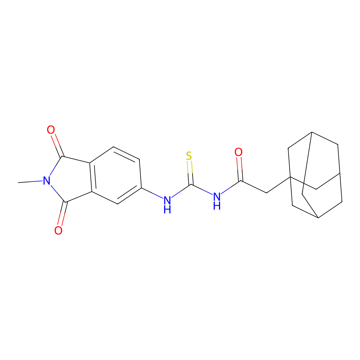 2-(1-adamantyl)-N-[(2-methyl-1,3-dioxoisoindol-5-yl)carbamothioyl]acetamide molecular structure, CAS 640757-88-6