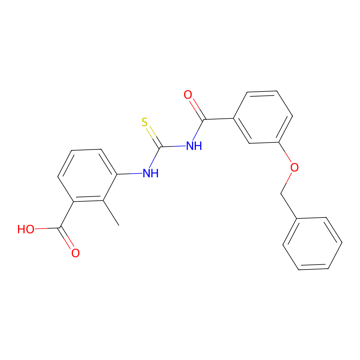 3-[({[3-(Benzyloxy)phenyl]carbonyl}carbamothioyl)amino]-2-methylbenzoic acid molecular structure, CAS 640757-94-4